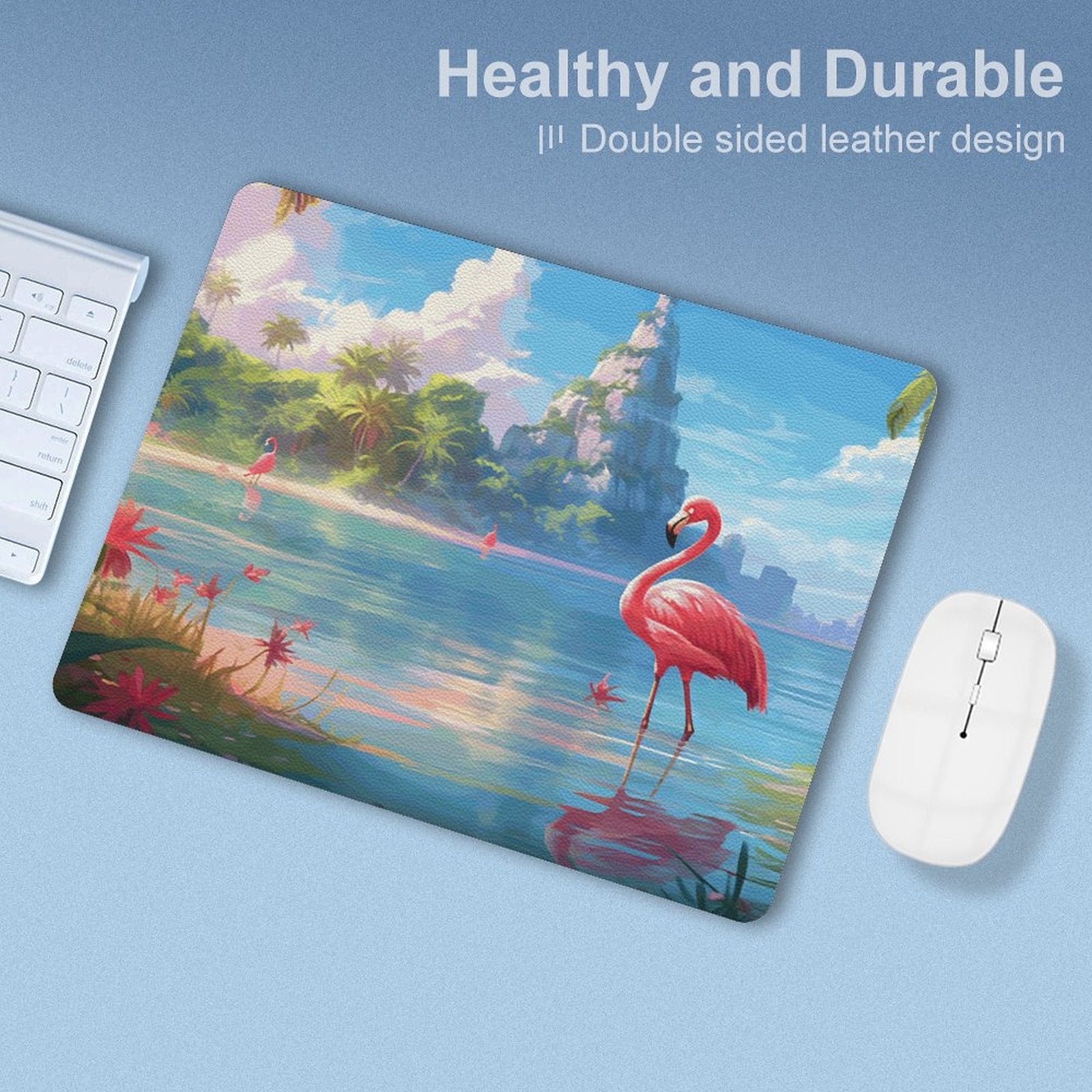 Leather Mouse Pad Flamingos_002 Style-1 One Size normal-online-PERSONAL DESIGN