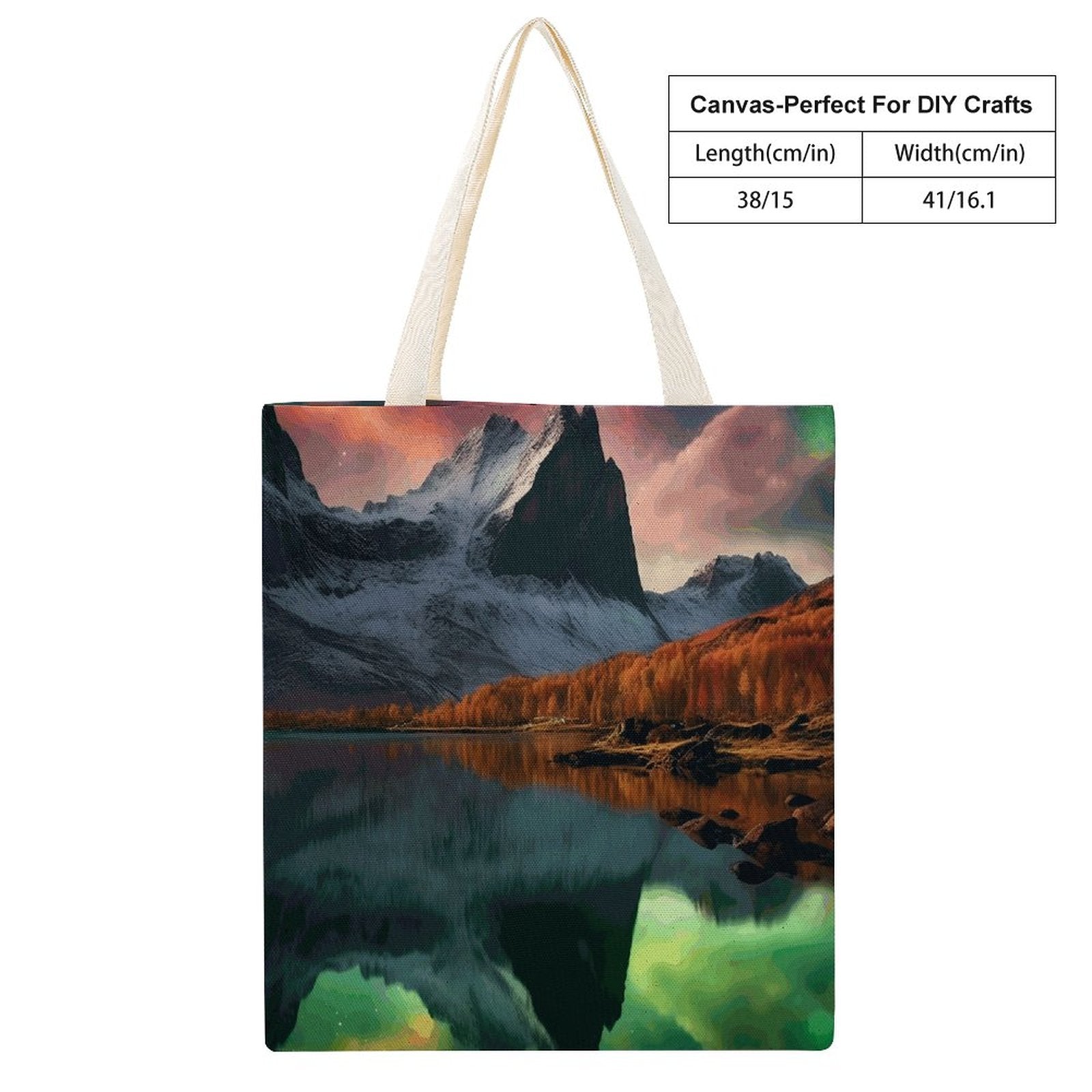 Canvas Tote Bag Double SolarLab_Norwegian_aurora_autumn_mountains_forests_lake_hyper-d_fd6b31eb-d54c-4ac7-9098-1bd7b0c69e9a Style-11 38×41cm normal-online-PERSONAL DESIGN