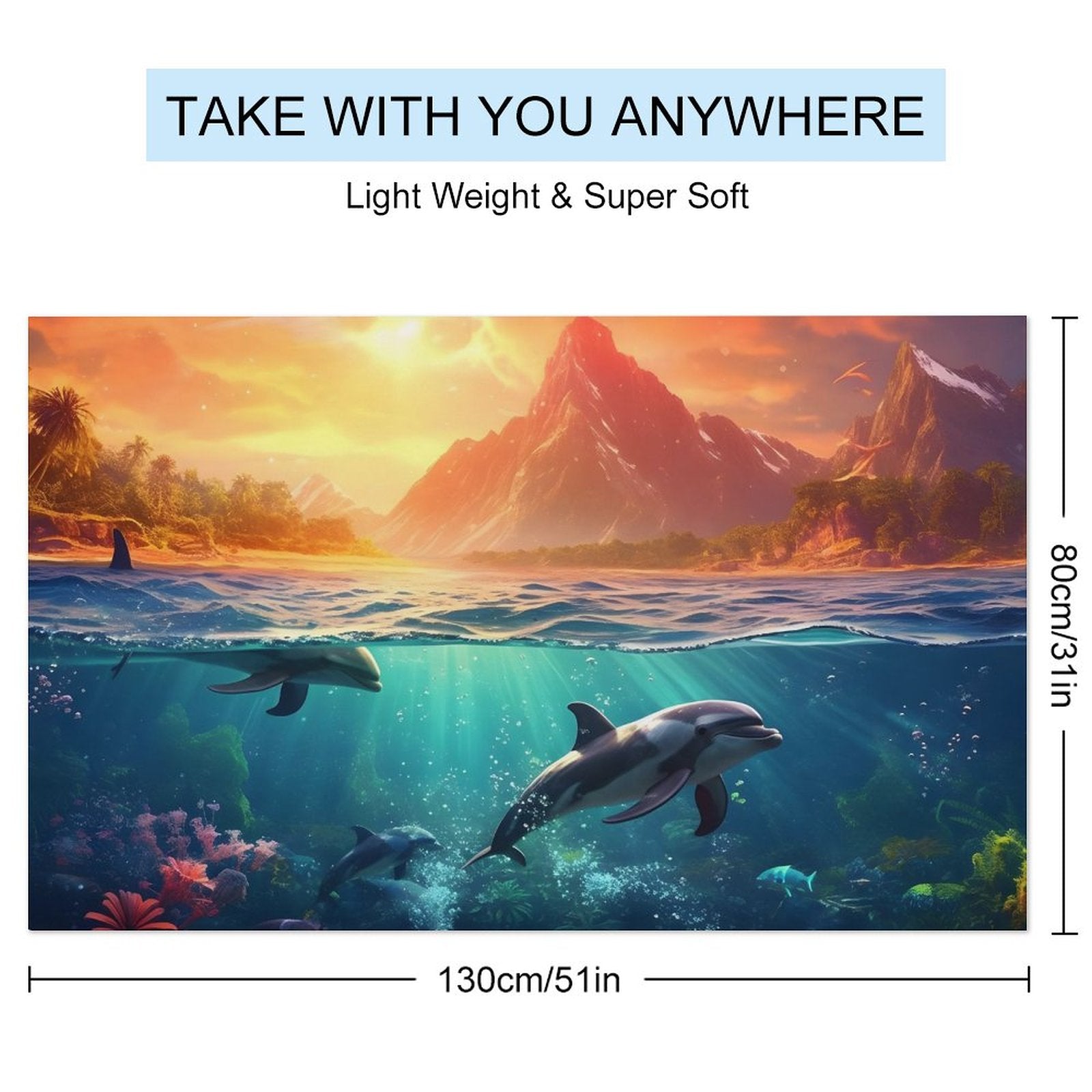 Beach Towel SolarLab_Dolphins_tropical_sea_island_sunlight_fantasy_hyper-de_f2db25c8-82f5-45d9-9ff2-698e69821ae5 Style One Size normal-online-PERSONAL DESIGN