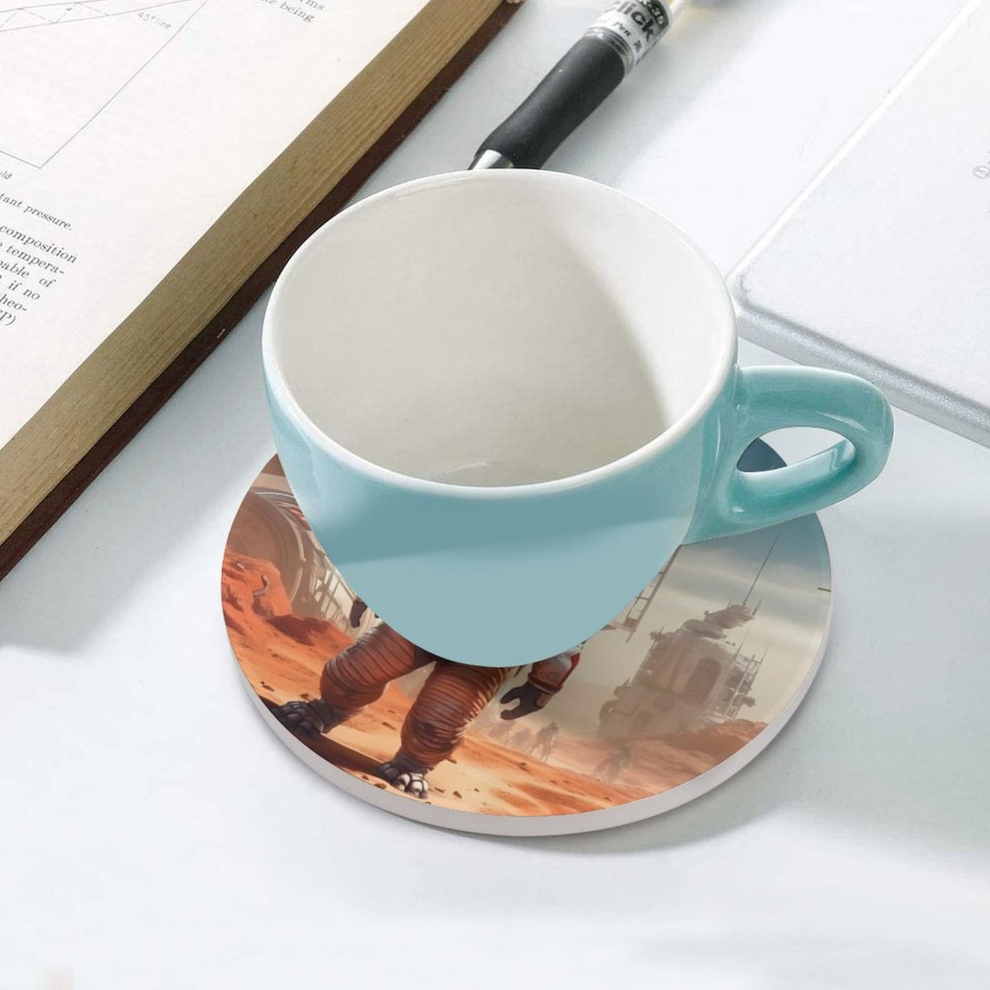 Ceramic Coasters (Round) SolarLab_a_Panda_astronaut_walk_on_the_Mars_starship_Cyberpunk__59fd3da3-8403-456b-9fa2-da871549cf0d normal-online-PERSONAL DESIGN