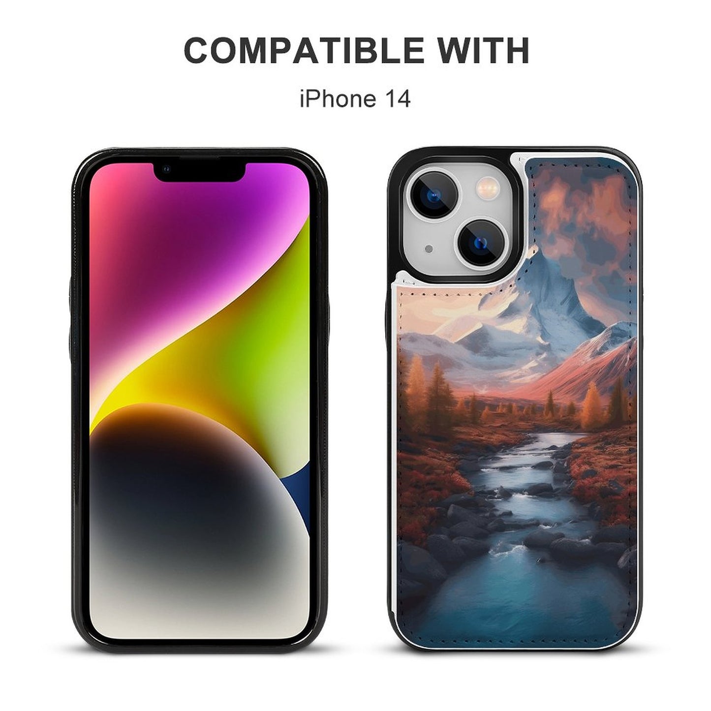 Mobile Phone Case for Apple IPhone 14 SolarLab_Norwegian_aurora_autumn_mountains_forestshyper-detail__935e43e8-37e6-44dc-8597-129fbe22a01a normal-online-PERSONAL DESIGN