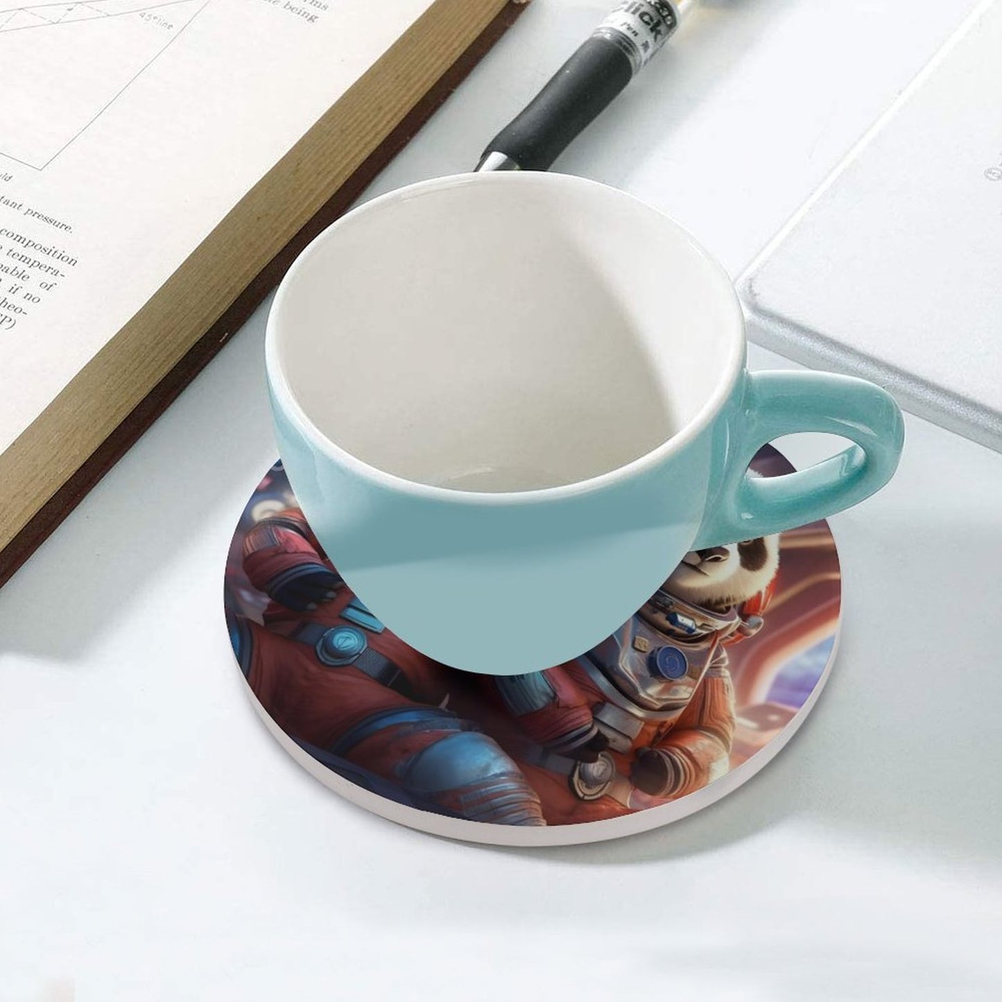 Ceramic Coasters (Round) SolarLab_Two_panda_astronauts_piloted_a_spaceship_from_Earth_to_cd4577d6-f010-4e58-9e68-bd19c7d61647 normal-online-PERSONAL DESIGN