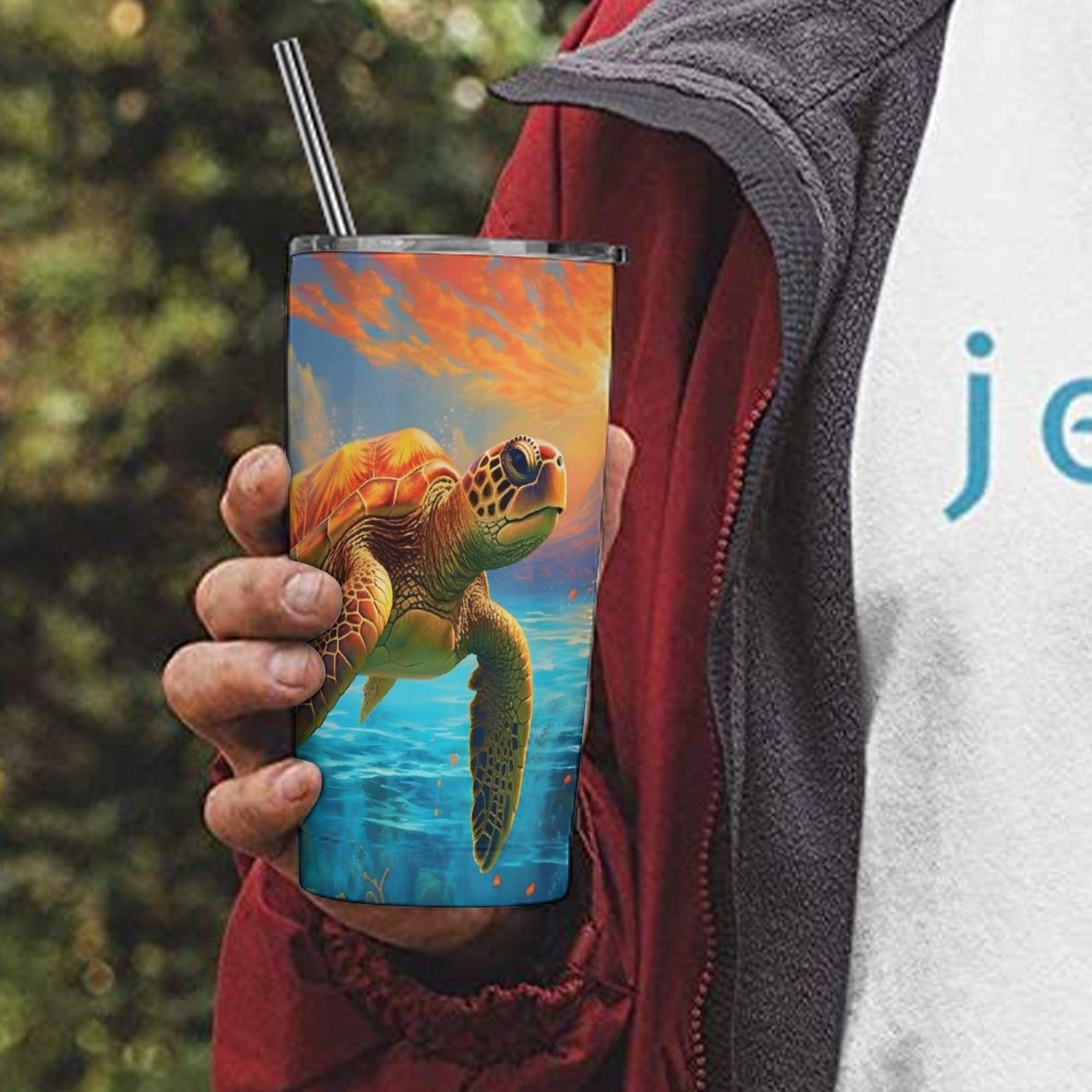 Car Cup Full Width Printed, Sea turtles, CA01A16 - iTopMax
