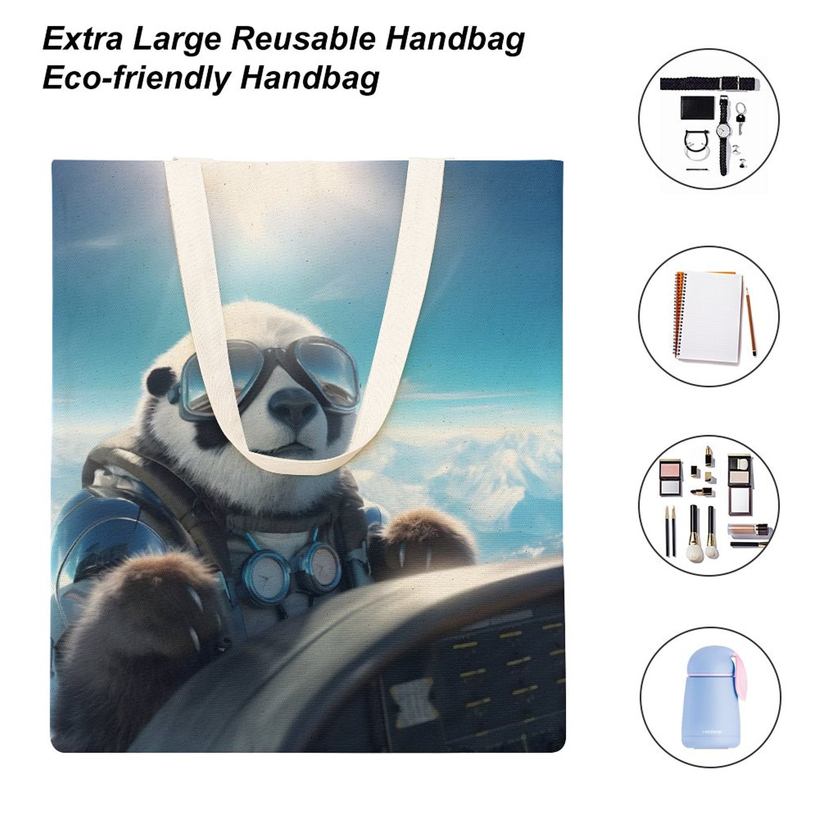 Canvas Tote Bag Double SolarLab_a_Panda_pilot_drive_a_private_jet_in_the_sky_on_the_Ar_a1b900e0-67e7-43cc-92f7-d49f00b1e4bb Style-5 38×41cm normal-online-PERSONAL DESIGN