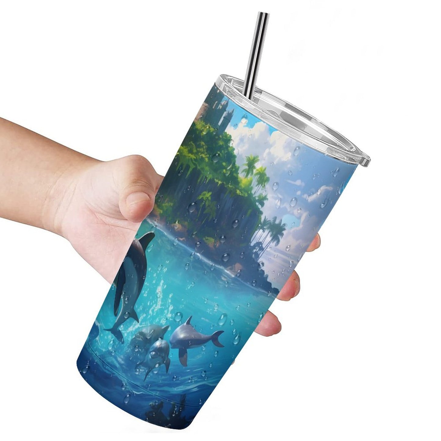 Car Cup Full Width Printed, Dolphins, CA01A03 - iTopMax