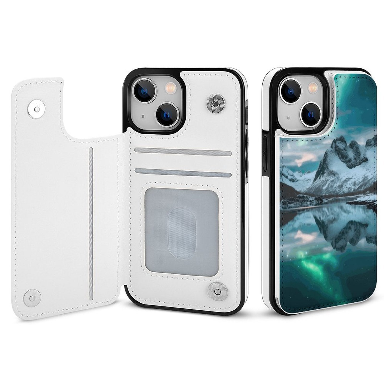 Mobile Phone Case for Apple IPhone 14 SolarLab_Norwegian_aurora_winter_mountains_forests_lake_hyper-d_2b797c5c-a847-440b-ba22-5bdd5b69435c normal-online-PERSONAL DESIGN