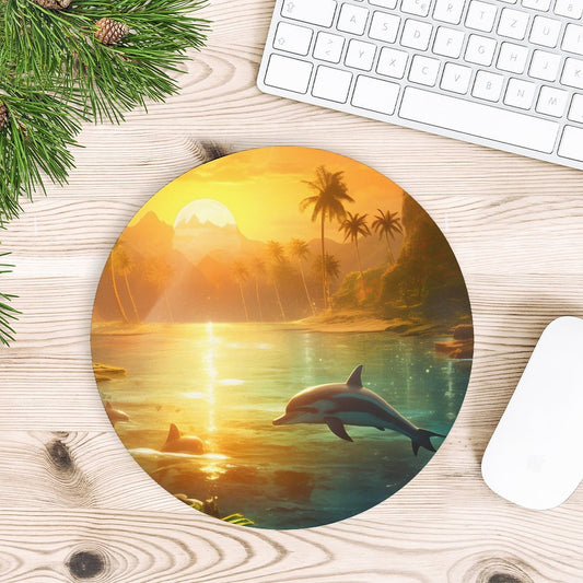 Mouse Pad SolarLab_Dolphins_tropical_sea_island_sunlight_fantasy_stock_il_a1e3c590-502d-47a3-b8a0-58084a7f2d16 Style-11 20*20cm normal-online-PERSONAL DESIGN