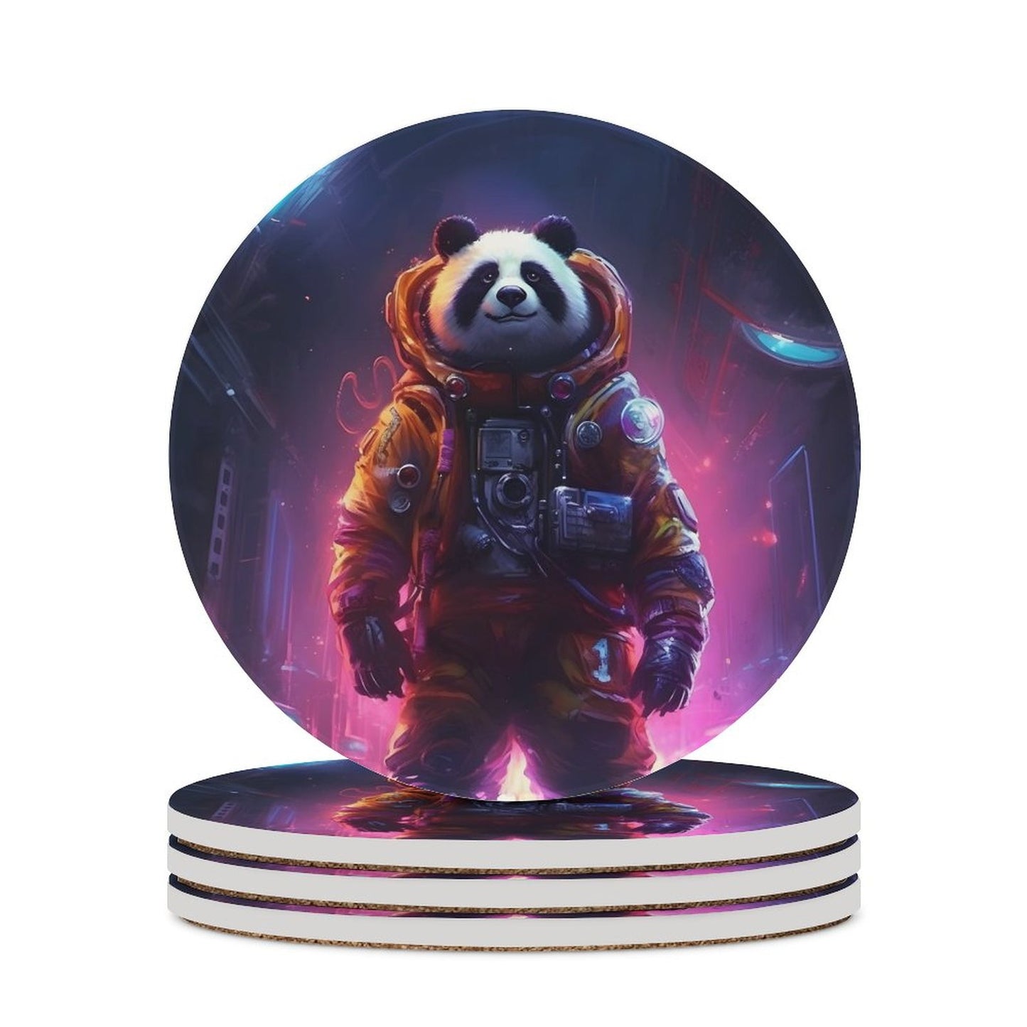 Ceramic Coasters (Round) SolarLab_a_Panda_astronaut_walk_on_the_space_rocket_Cyberpunk_f_bd49b382-4c08-4c53-8087-7c81eb7a4d30 normal-online-PERSONAL DESIGN