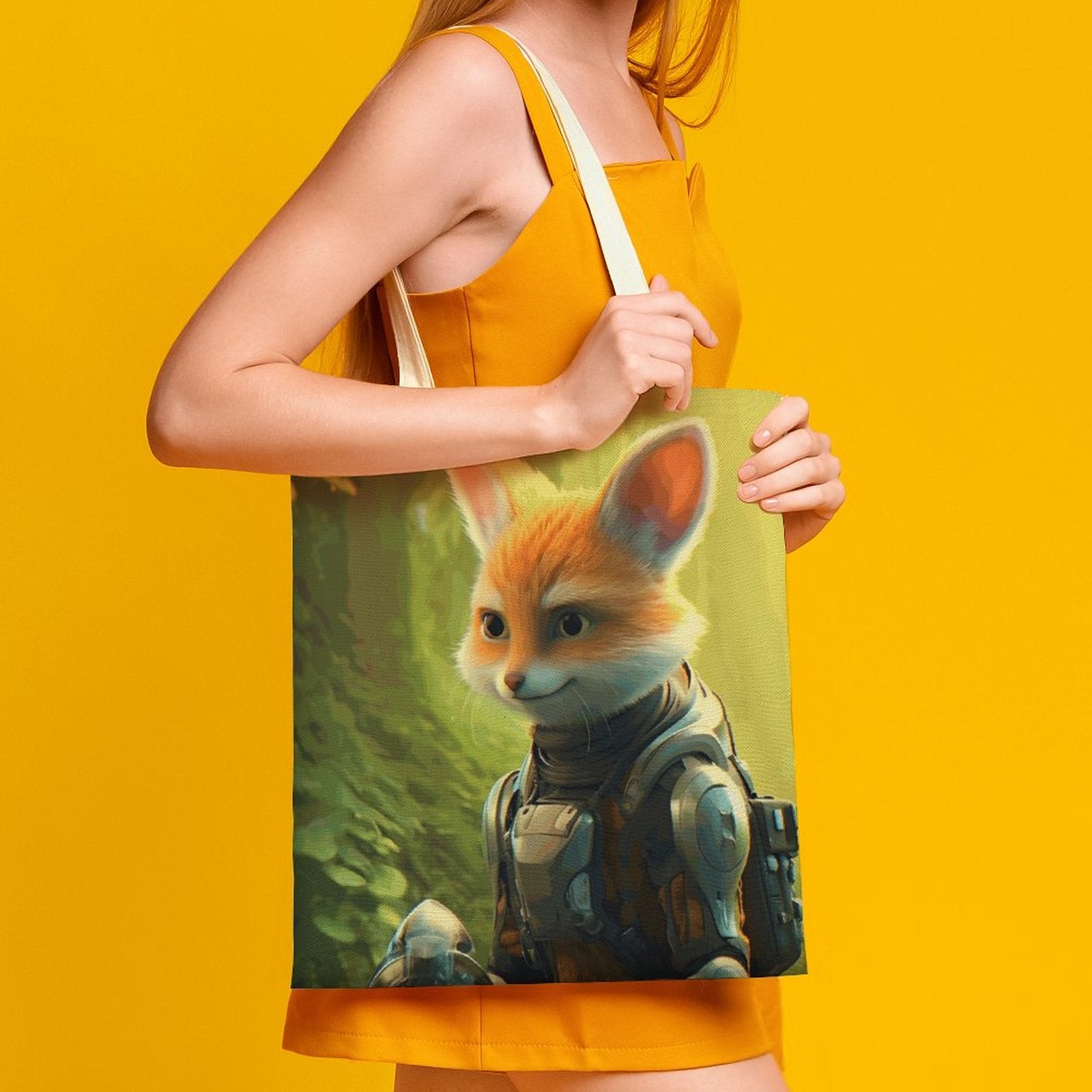 Canvas Tote Bag Double Fox_004 Style 38×41cm normal-online-PERSONAL DESIGN