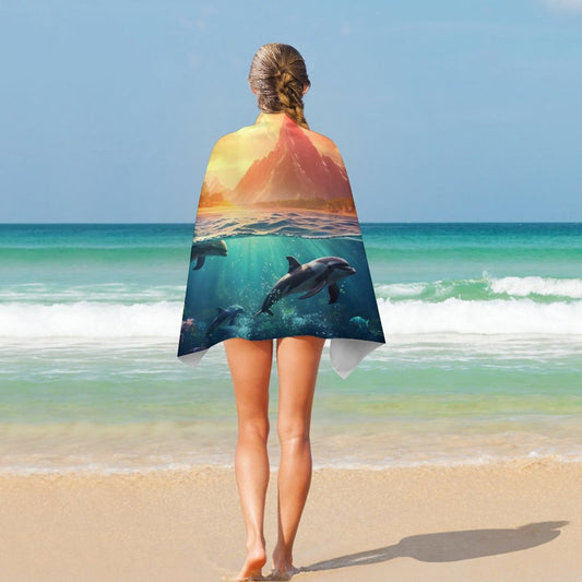 Beach Towel SolarLab_Dolphins_tropical_sea_island_sunlight_fantasy_hyper-de_f2db25c8-82f5-45d9-9ff2-698e69821ae5 Style One Size normal-online-PERSONAL DESIGN