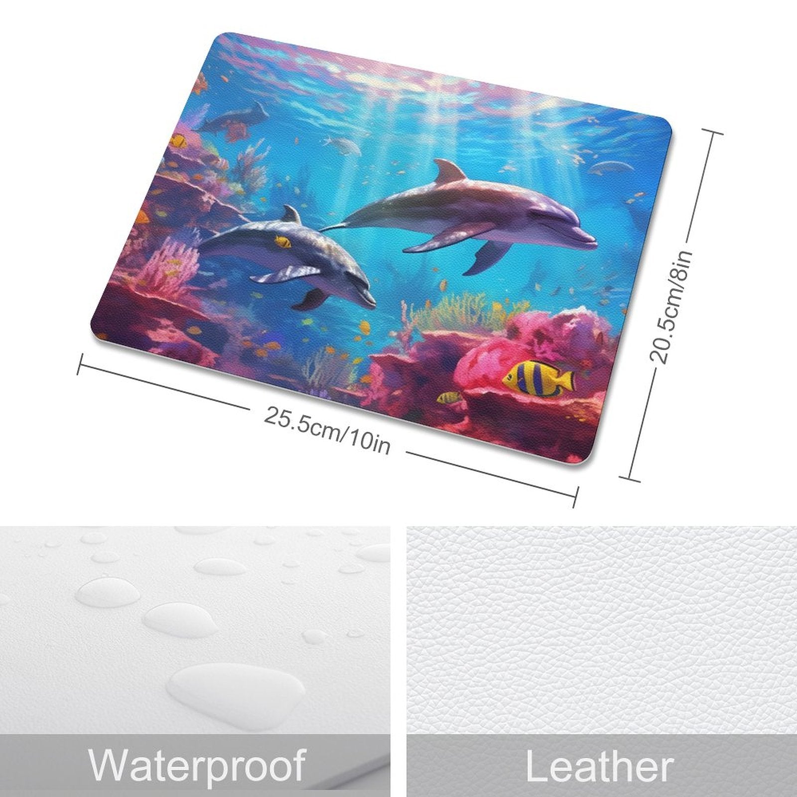 Leather Mouse Pad Dolphins, 1 Size, DA05B02 - iTopMax
