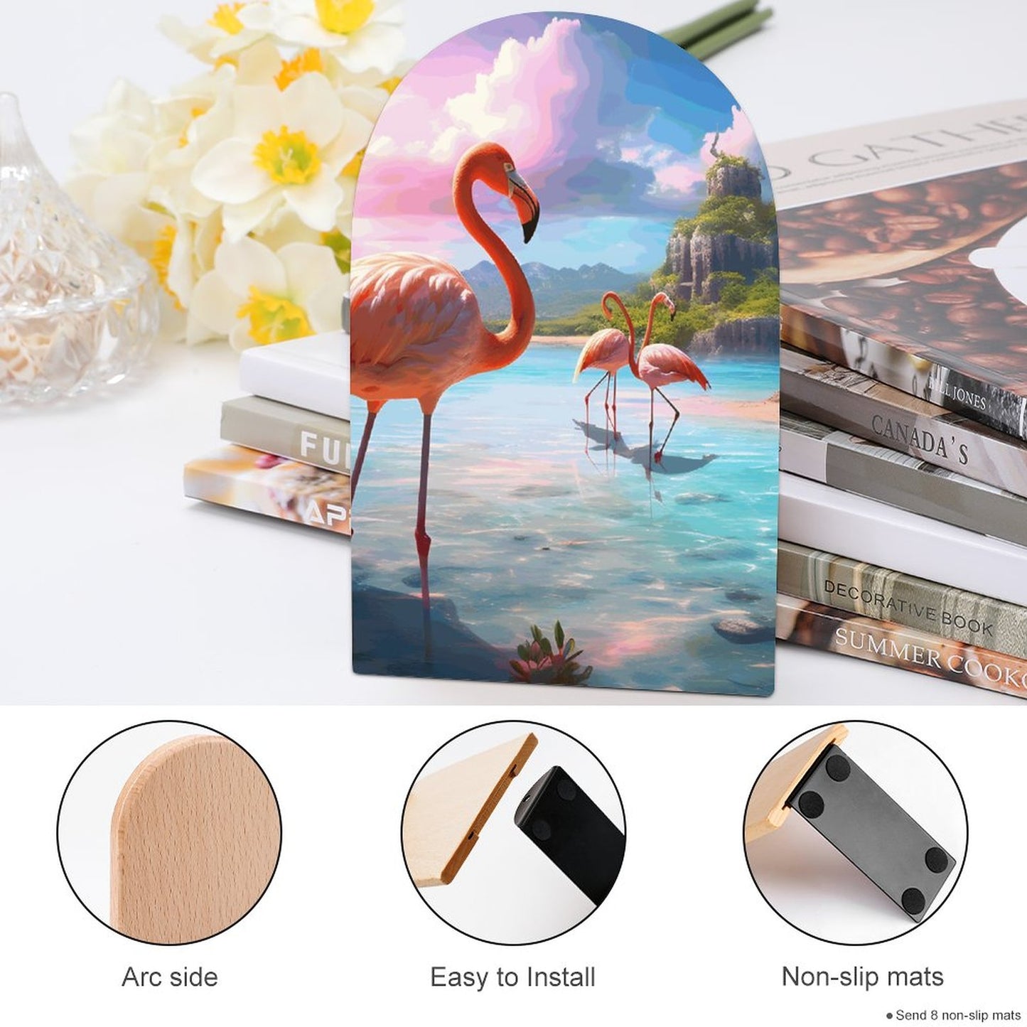 Bookends SolarLab_flamingos_tropical_sea_island_sunlight_fantasy_stock_i_6888b8f7-66b6-444e-b436-c07baf8331d4 Style-4 One Size normal-online-PERSONAL DESIGN
