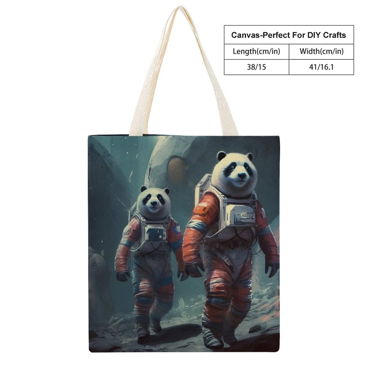 Canvas Tote Bag Double SolarLab_Panda_astronauts_walk_on_the_moon__Cyberpunk_futuristi_0052be16-5f1c-4b15-8cb2-80330655148e Style-29 38×41cm normal-online-PERSONAL DESIGN