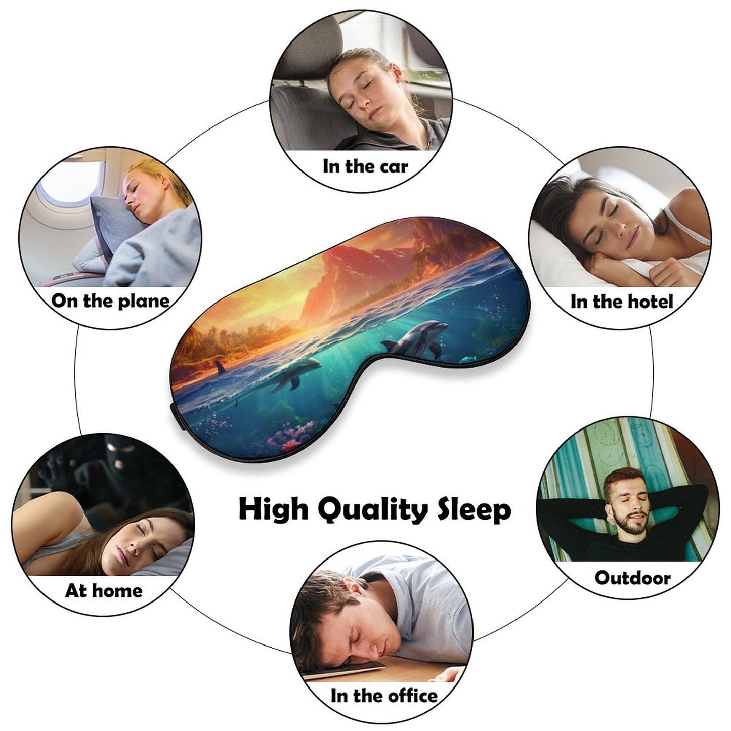 Sleep Mask Dolphins HSM01B002 normal-online-PERSONAL DESIGN