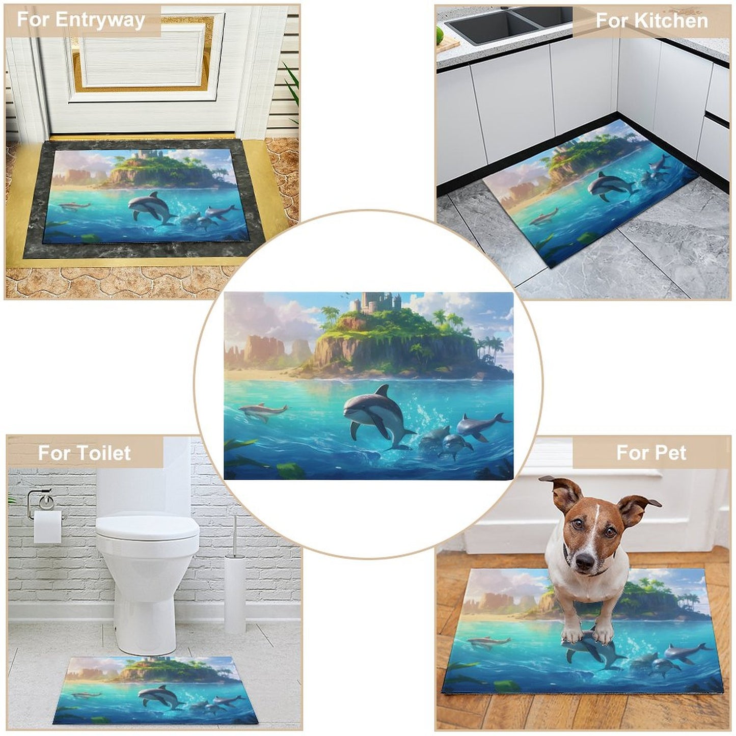 Crystal velvet carpet sea dolphins htc01a007 - iTopMax