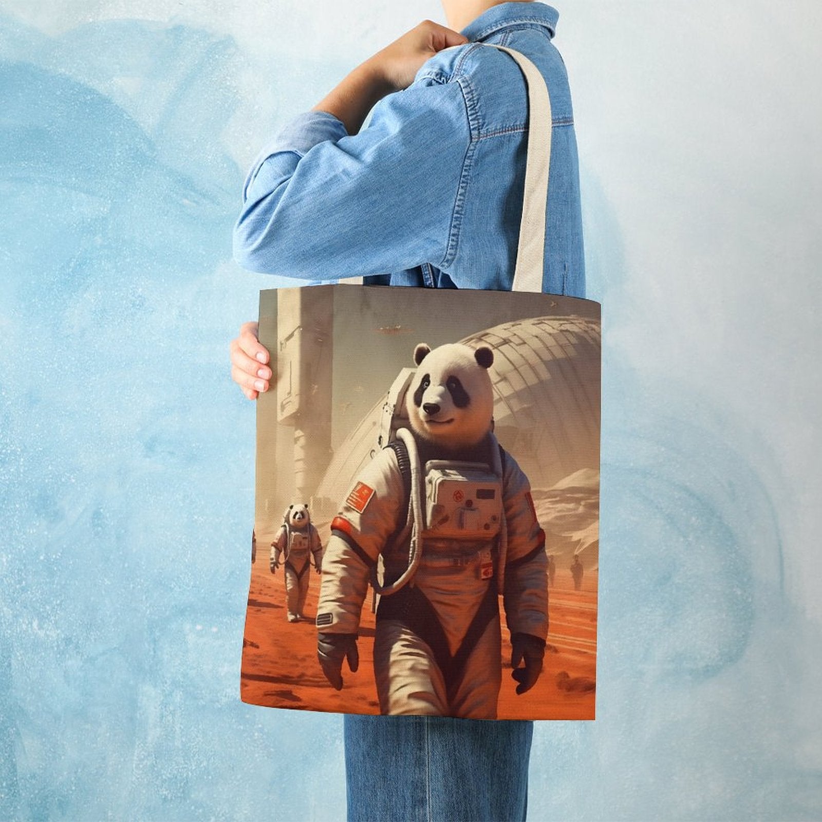 Canvas Tote Bag Double SolarLab_Pandas_astronaut_walk_on_the_Mars_starship_Cyberpunk_f_54a1f0e3-58cf-429e-ac81-c608447d471a Style-21 38×41cm normal-online-PERSONAL DESIGN