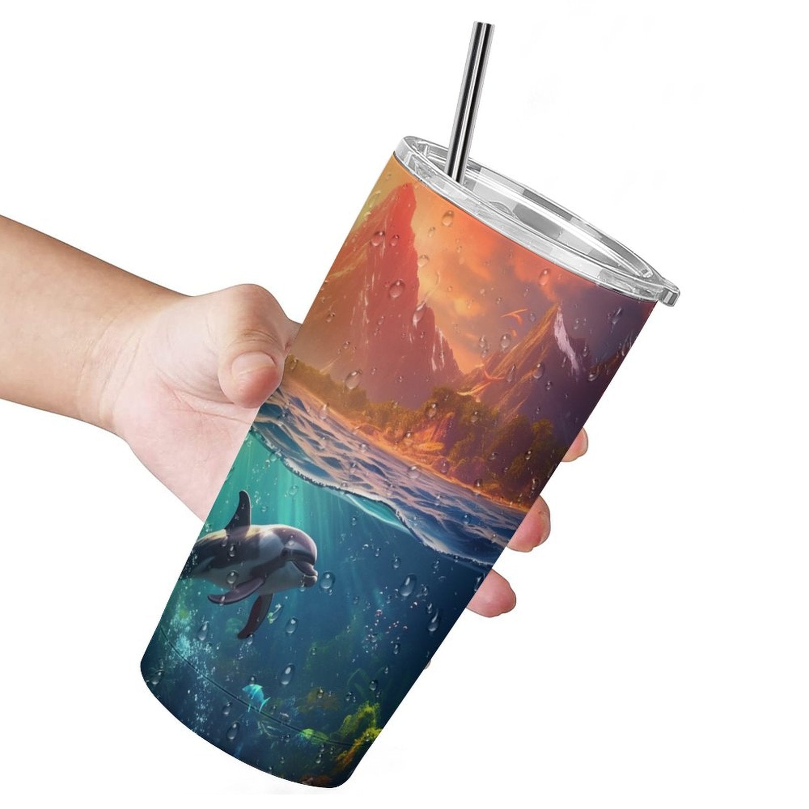 Car Cup Full Width Printed, Dolphins, CA01A01 - iTopMax