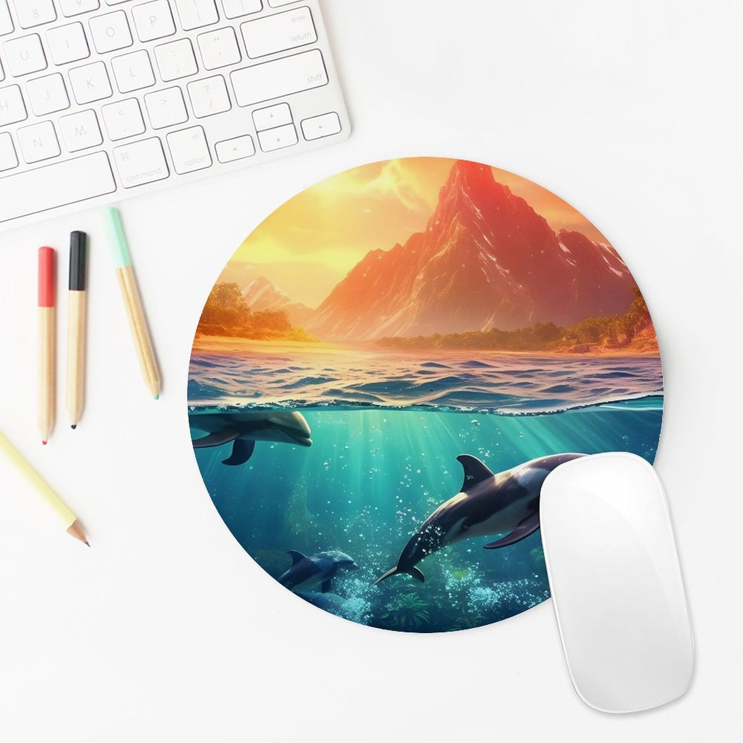 Mouse Pad SolarLab_Dolphins_tropical_sea_island_sunlight_fantasy_hyper-de_f2db25c8-82f5-45d9-9ff2-698e69821ae5 Style-8 20*20cm normal-online-PERSONAL DESIGN