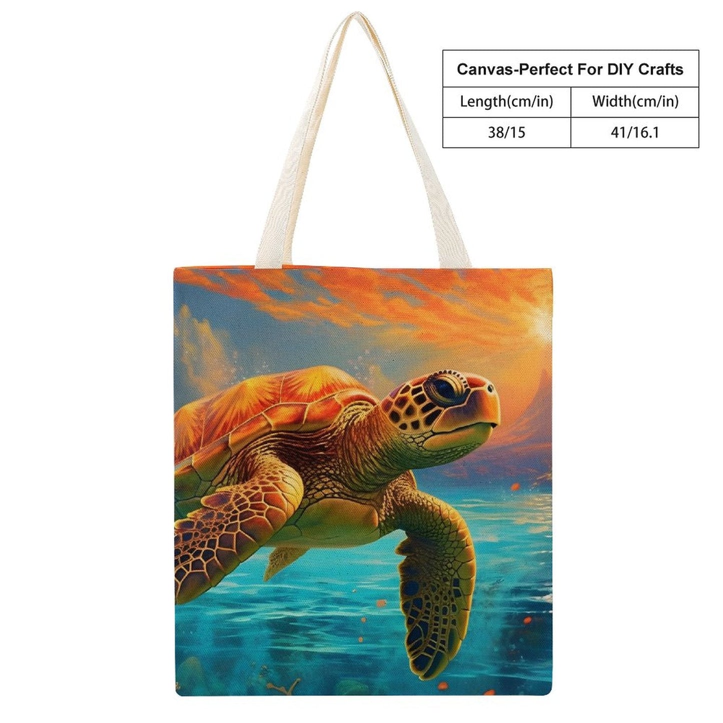 Canvas Tote Bag Double Side, Sea Turtles, B001A003 - iTopMax