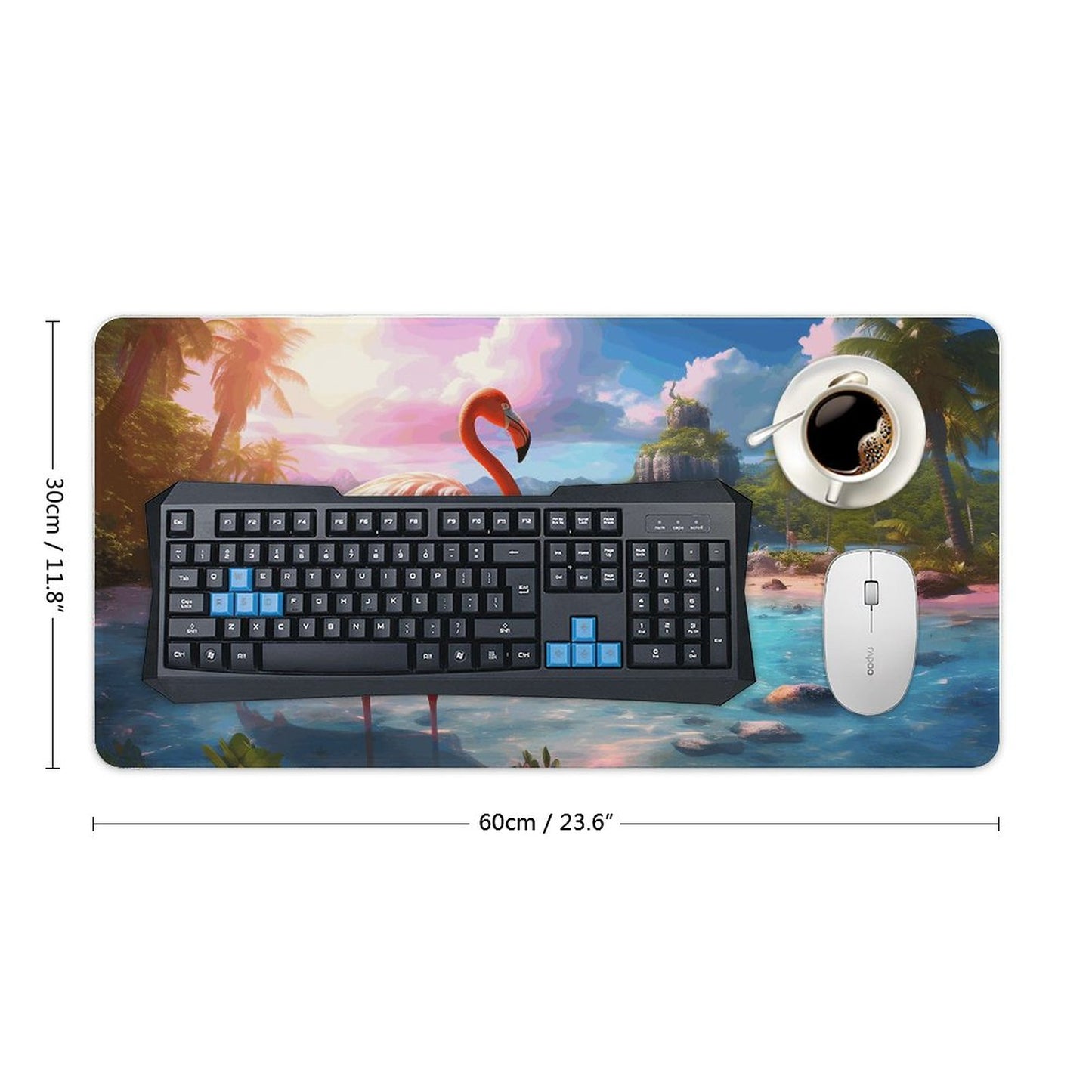 Desk Mat Overlock, Tropical Flamingos, DA04A13 - iTopMax
