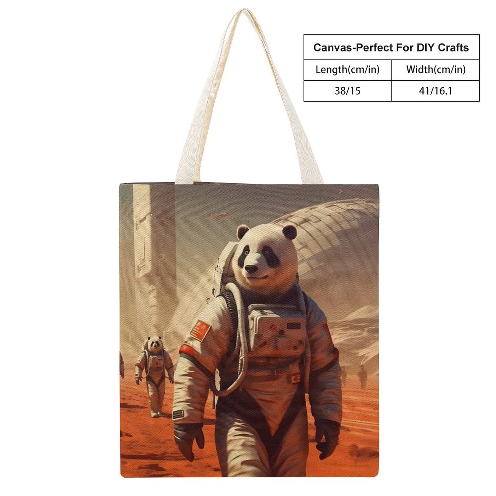 Canvas Tote Bag Double SolarLab_Pandas_astronaut_walk_on_the_Mars_starship_Cyberpunk_f_54a1f0e3-58cf-429e-ac81-c608447d471a Style-21 38×41cm normal-online-PERSONAL DESIGN