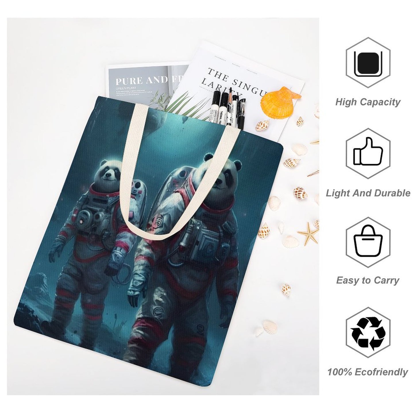 Canvas Tote Bag Double SolarLab_Panda_astronauts_walk_on_the_moon__Cyberpunk_futuristi_e1ed713e-4ffb-4da3-b0c4-aaf2946e71b0 Style-27 38×41cm normal-online-PERSONAL DESIGN