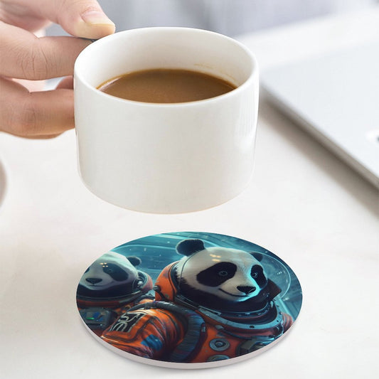 Ceramic Coasters (Round) SolarLab_Two_panda_astronauts_piloted_a_spaceship_from_Earth_to_219bb91d-8ff7-4813-8efa-fdf504001a79 normal-online-PERSONAL DESIGN