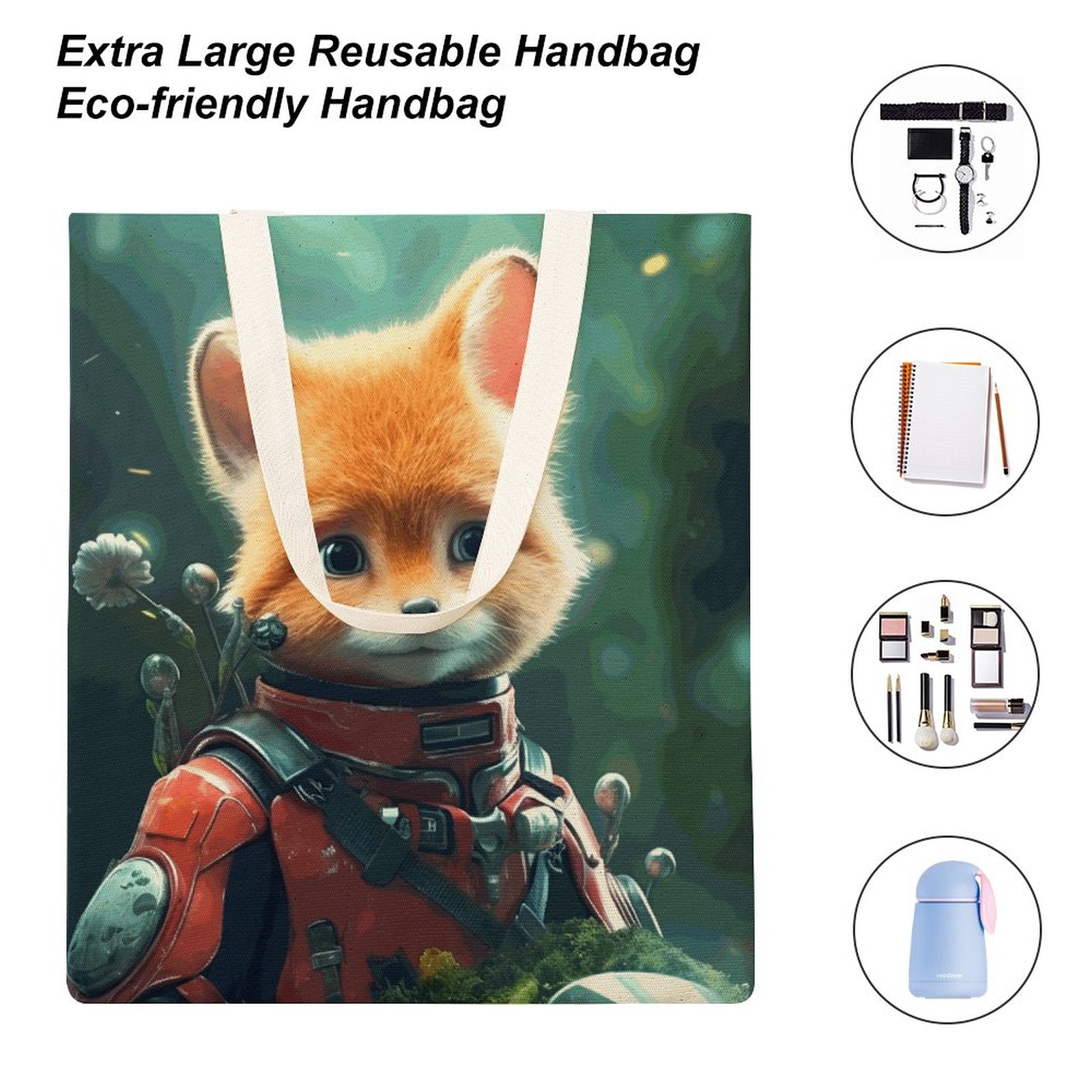 Canvas Tote Bag Double Fox_003 Style 38×41cm normal-online-PERSONAL DESIGN