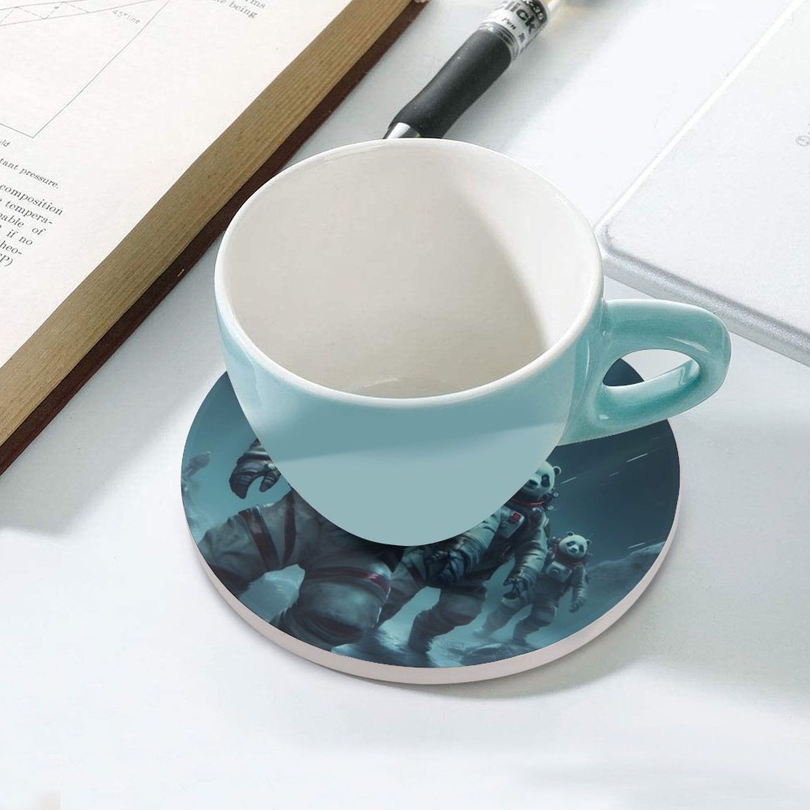 Ceramic Coasters (Round) SolarLab_Panda_astronauts_walk_on_the_moon__Cyberpunk_futuristi_aba97693-24f0-402b-b670-9780391a5621 normal-online-PERSONAL DESIGN