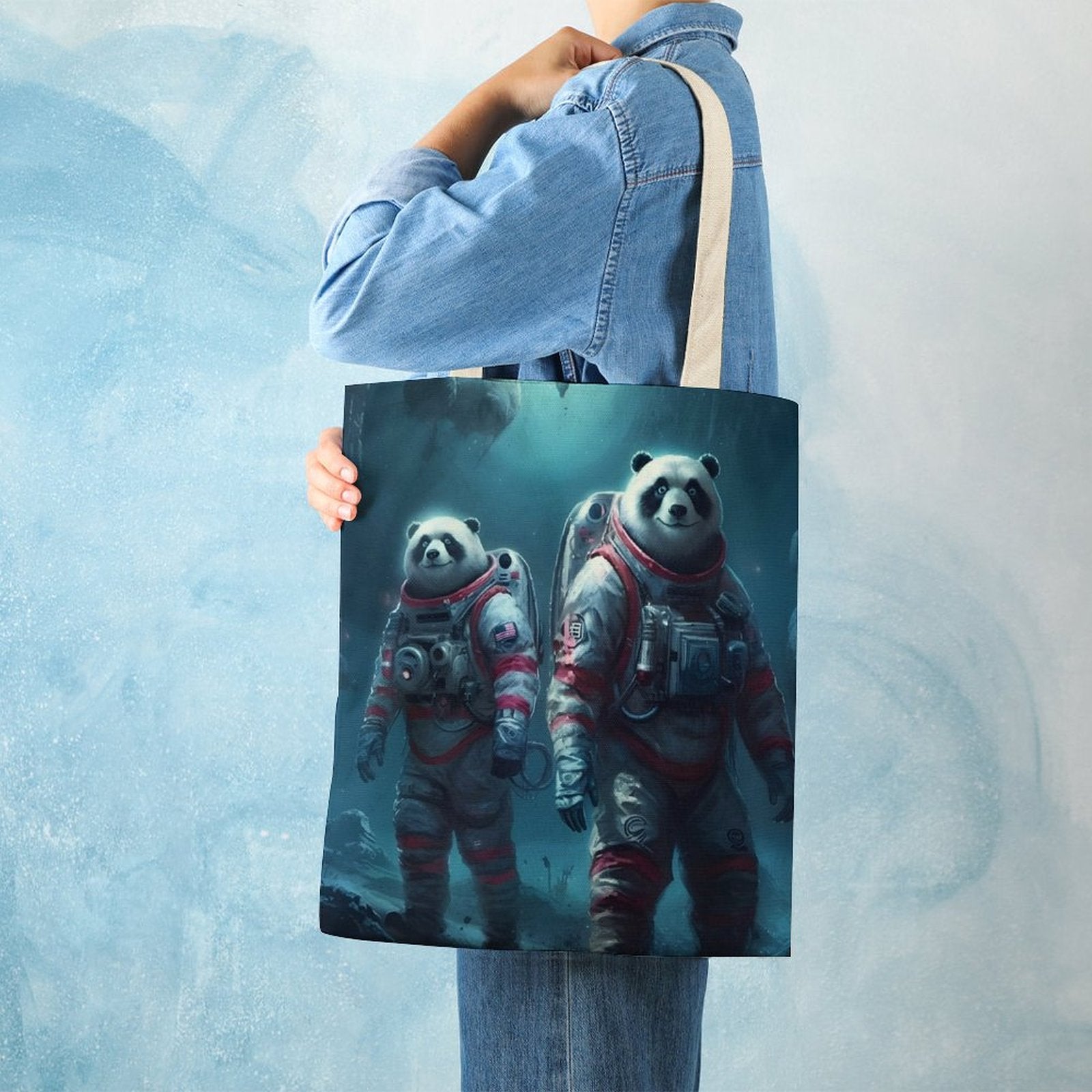 Canvas Tote Bag Double SolarLab_Panda_astronauts_walk_on_the_moon__Cyberpunk_futuristi_e1ed713e-4ffb-4da3-b0c4-aaf2946e71b0 Style-27 38×41cm normal-online-PERSONAL DESIGN