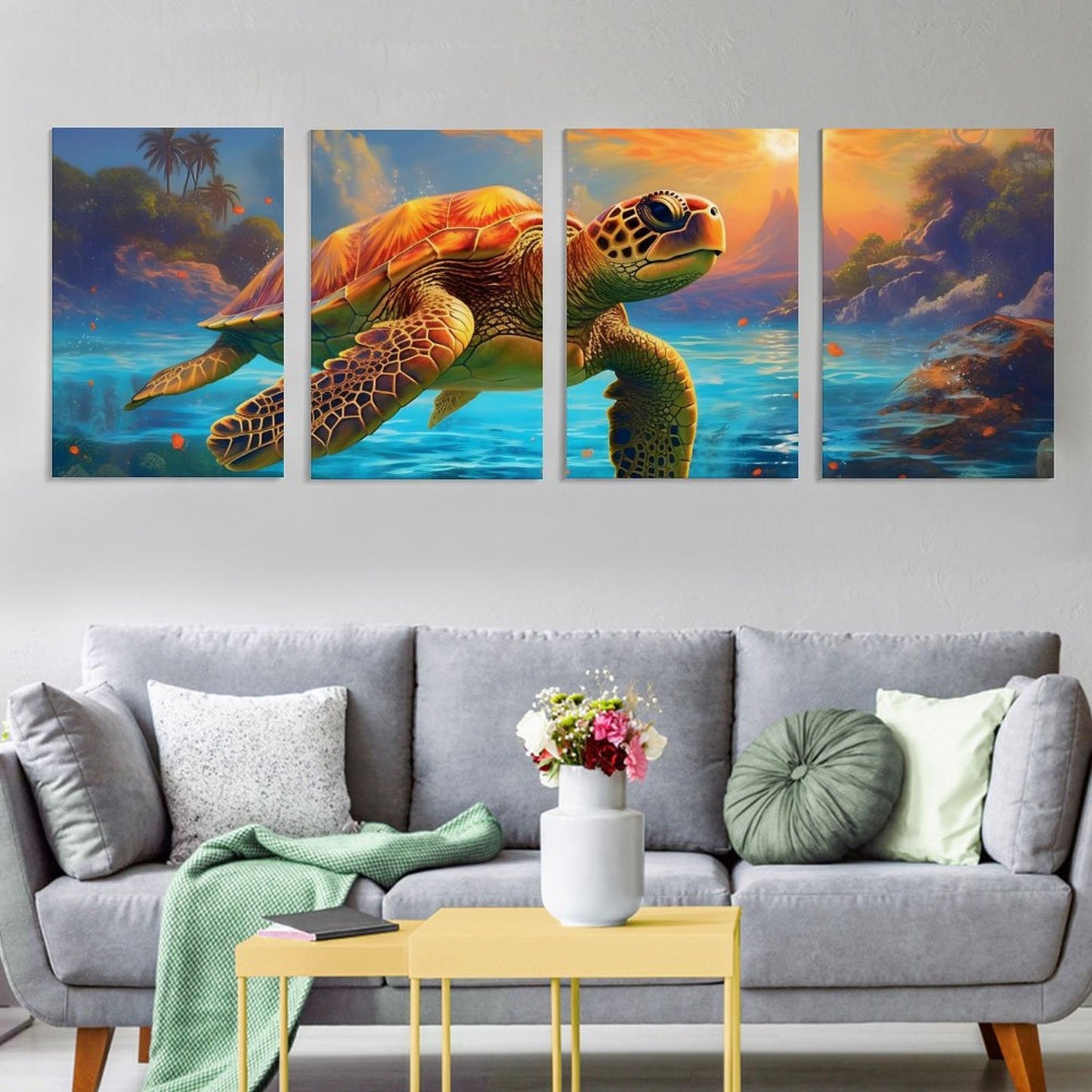 4 Panel Hanging Posters Vertical SolarLab_Sea_turtles_tropical_sea_island_sunlight_fantasy_art_d_c29a6e10-0f28-42ee-8e19-15bcf9990e3c normal-online-PERSONAL DESIGN