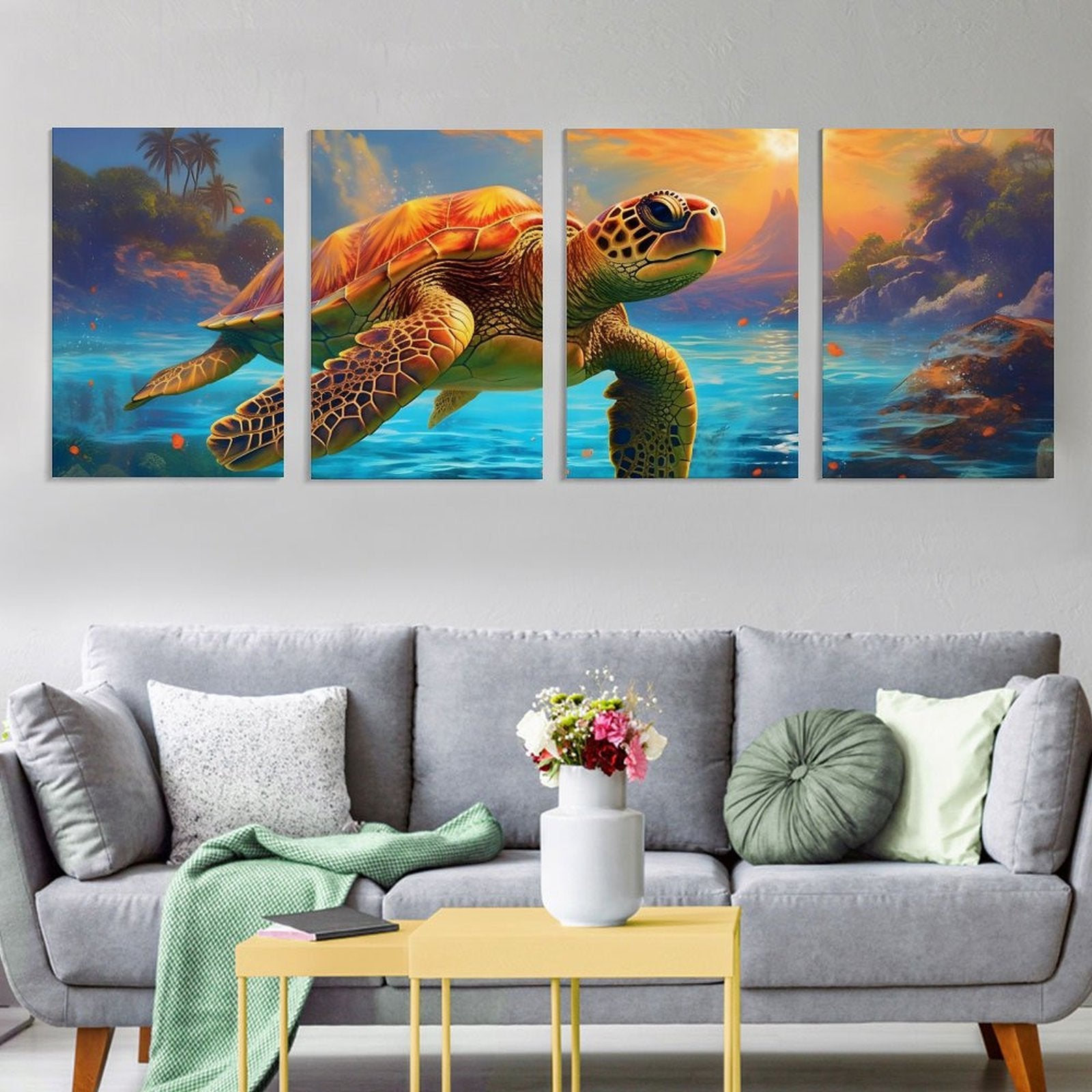 4 Panel Hanging Posters Vertical SolarLab_Sea_turtles_tropical_sea_island_sunlight_fantasy_art_d_c29a6e10-0f28-42ee-8e19-15bcf9990e3c normal-online-PERSONAL DESIGN