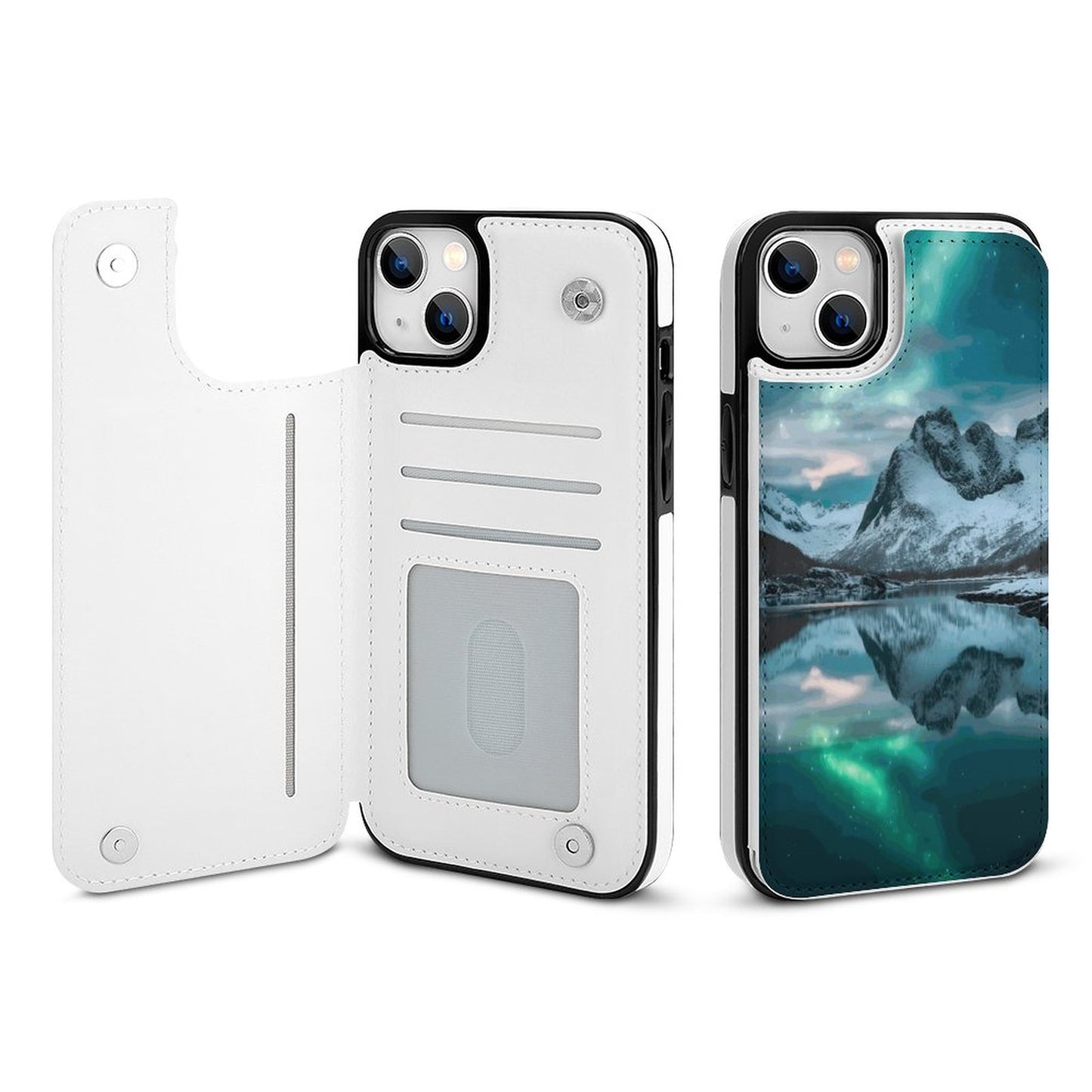 Mobile Phone Case for Apple IPhone 14 SolarLab_Norwegian_aurora_winter_mountains_forests_lake_hyper-d_2b797c5c-a847-440b-ba22-5bdd5b69435c normal-online-PERSONAL DESIGN