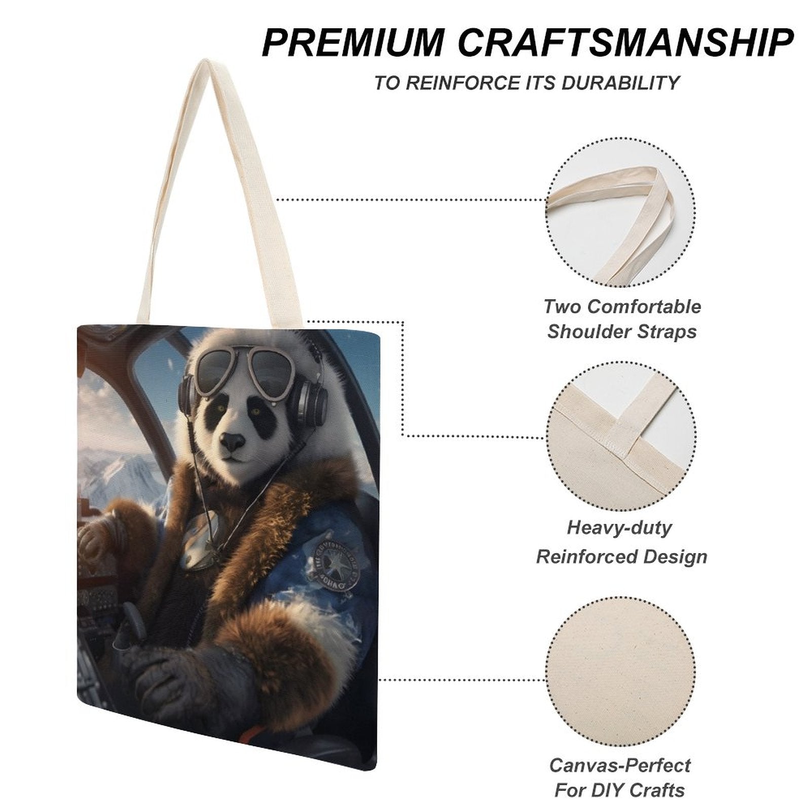 Canvas Tote Bag Double SolarLab_a_Panda_pilot_drive_a_private_jet_in_the_sky_on_the_Ar_7cf22f23-856b-4da9-bba0-8b0a5e4c403b Style-7 38×41cm normal-online-PERSONAL DESIGN