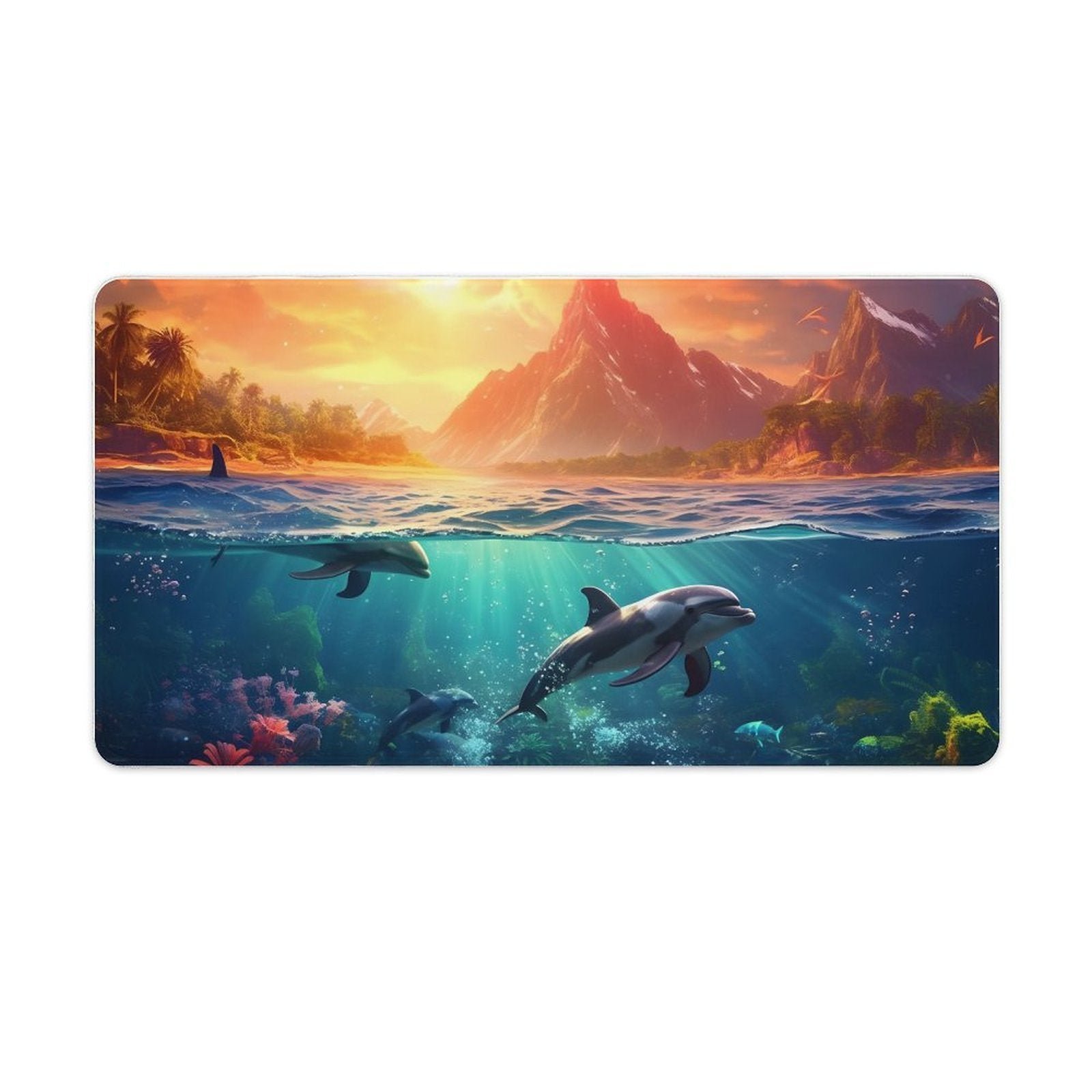 Desk Mat SolarLab_Dolphins_tropical_sea_island_sunlight_fantasy_hyper-de_f2db25c8-82f5-45d9-9ff2-698e69821ae5 normal-online-PERSONAL DESIGN