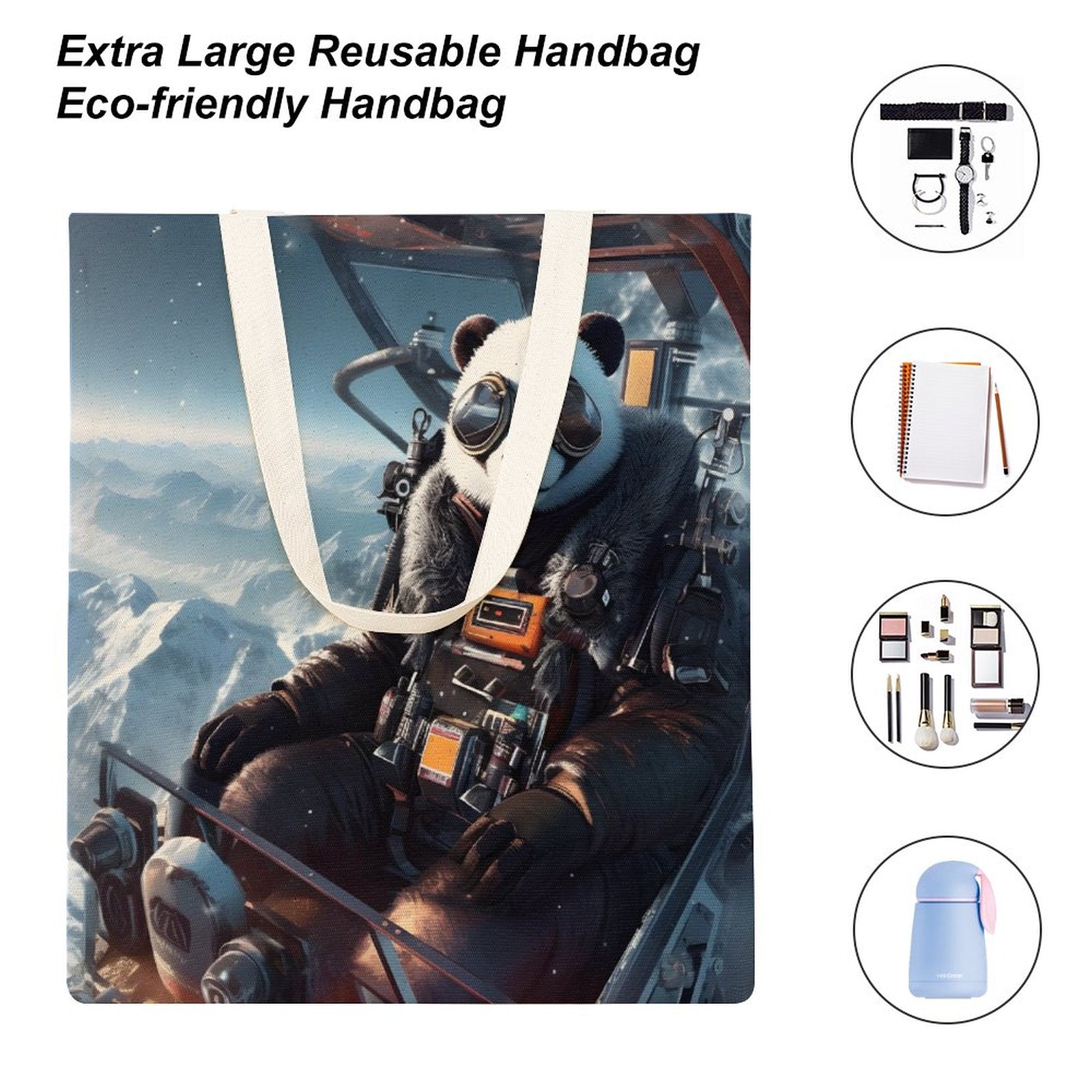 Canvas Tote Bag Double SolarLab_a_Panda_pilot_drive_a_super_helicopter_in_the_sky_on_s_5deac0d9-9f06-4c66-8e7d-b1badc4aba40 Style-3 38×41cm normal-online-PERSONAL DESIGN