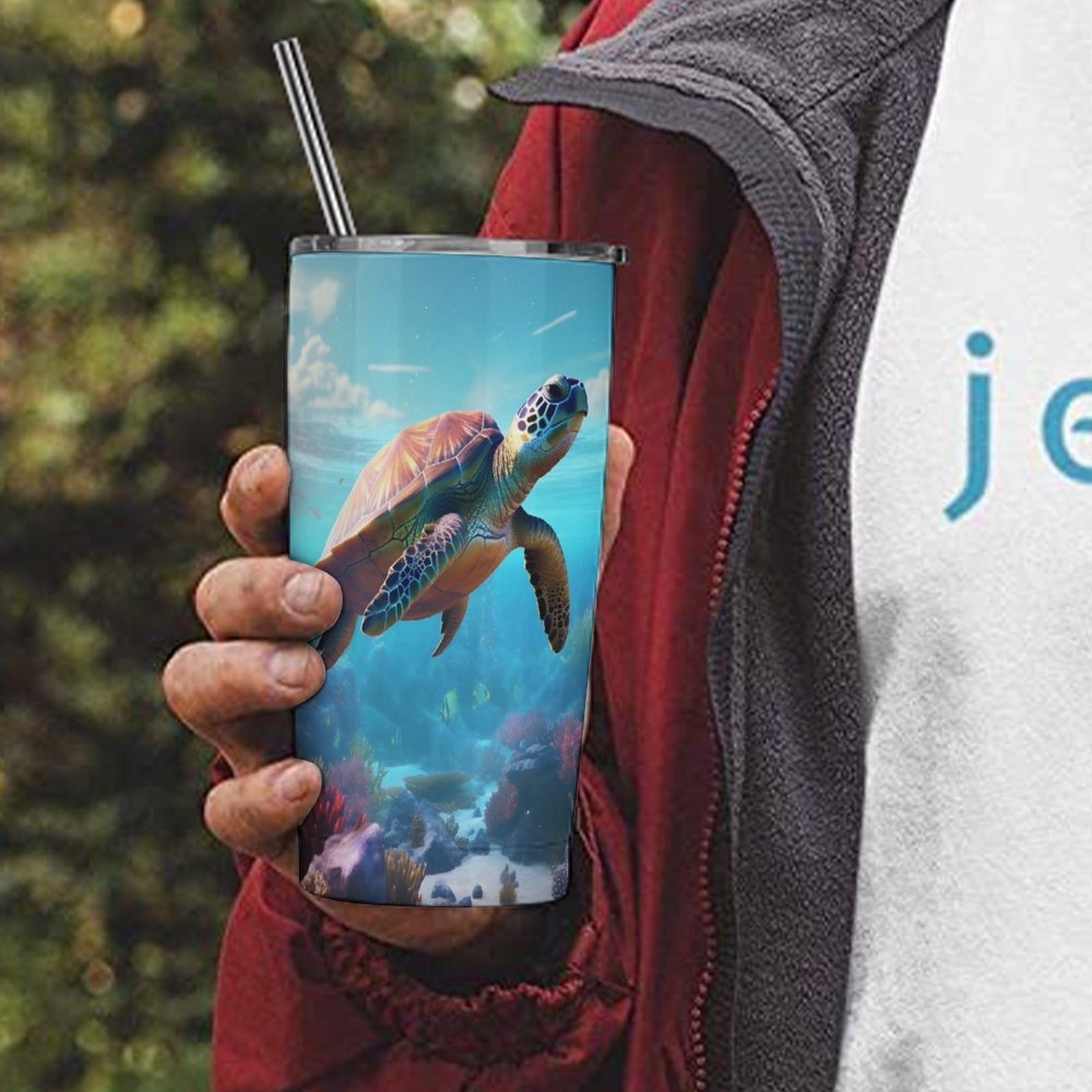 Car Cup Full Width Printed, Sea turtles, CA01A13 - iTopMax