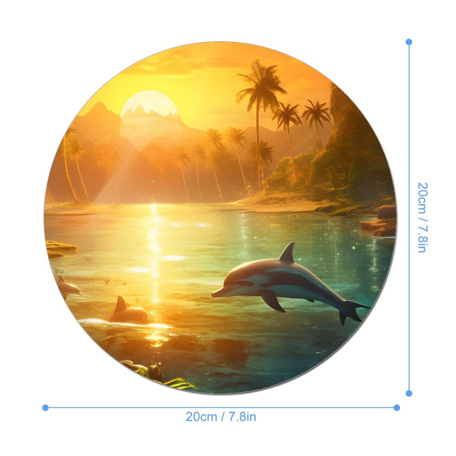 Mouse Pad SolarLab_Dolphins_tropical_sea_island_sunlight_fantasy_stock_il_a1e3c590-502d-47a3-b8a0-58084a7f2d16 Style-11 20*20cm normal-online-PERSONAL DESIGN