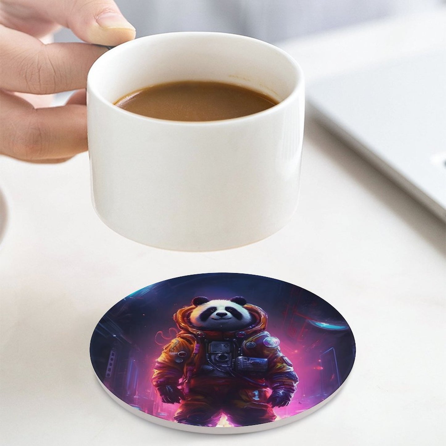 Ceramic Coasters (Round) SolarLab_a_Panda_astronaut_walk_on_the_space_rocket_Cyberpunk_f_bd49b382-4c08-4c53-8087-7c81eb7a4d30 normal-online-PERSONAL DESIGN