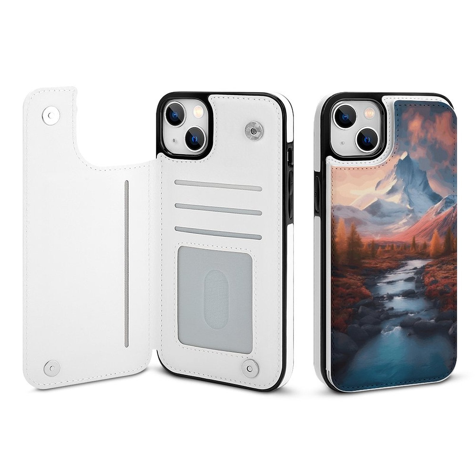 Mobile Phone Case for Apple IPhone 14 SolarLab_Norwegian_aurora_autumn_mountains_forestshyper-detail__935e43e8-37e6-44dc-8597-129fbe22a01a normal-online-PERSONAL DESIGN