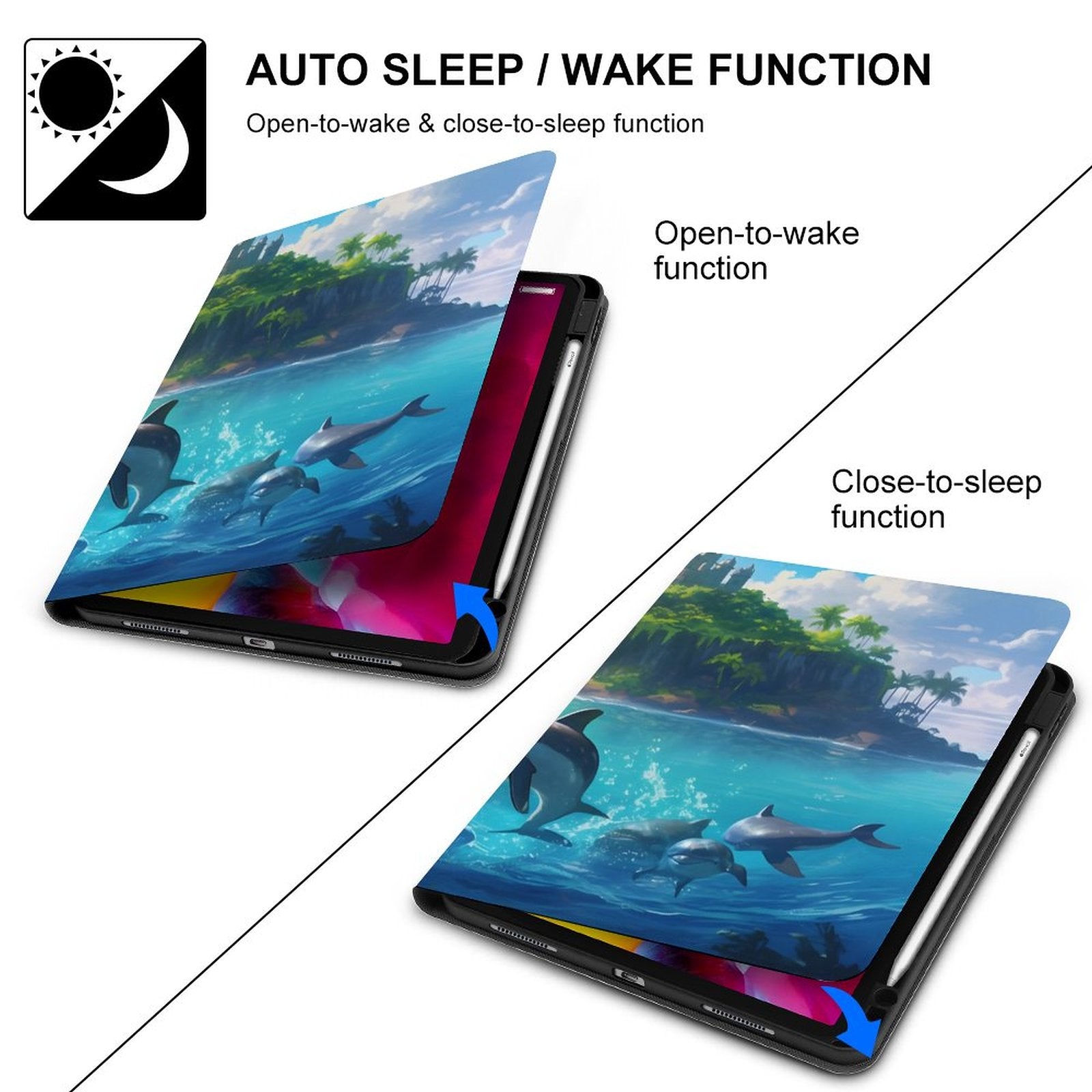 The Ipad Pen Slot Case SolarLab_Dolphins_tropical_sea_island_sunlight_fantasy_stock_il_fcec8005-dae5-4c03-8fbd-f778649c18b4 normal-online-PERSONAL DESIGN