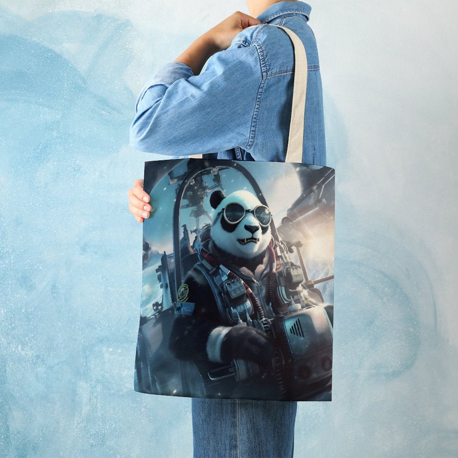 Canvas Tote Bag Double SolarLab_a_Panda_pilot_drive_a_helicopter_in_the_sky_on_the_Arc_5bf0f2a6-557d-471b-814c-3b1ef8615f4d Style-9 38×41cm normal-online-PERSONAL DESIGN