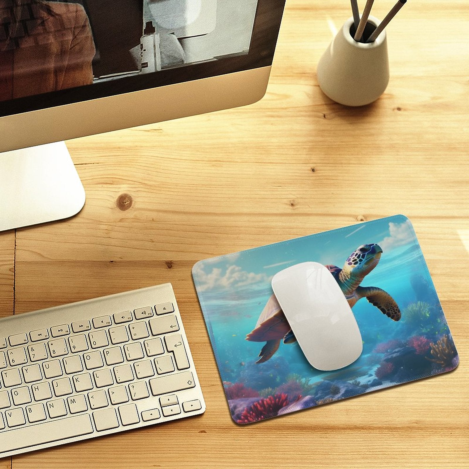 Mouse Pad SolarLab_Sea_turtles_tropical_sea_island_sunlight_fantasy_stock_a8e2acd4-f704-46d7-956a-d919666d76ff normal-online-PERSONAL DESIGN