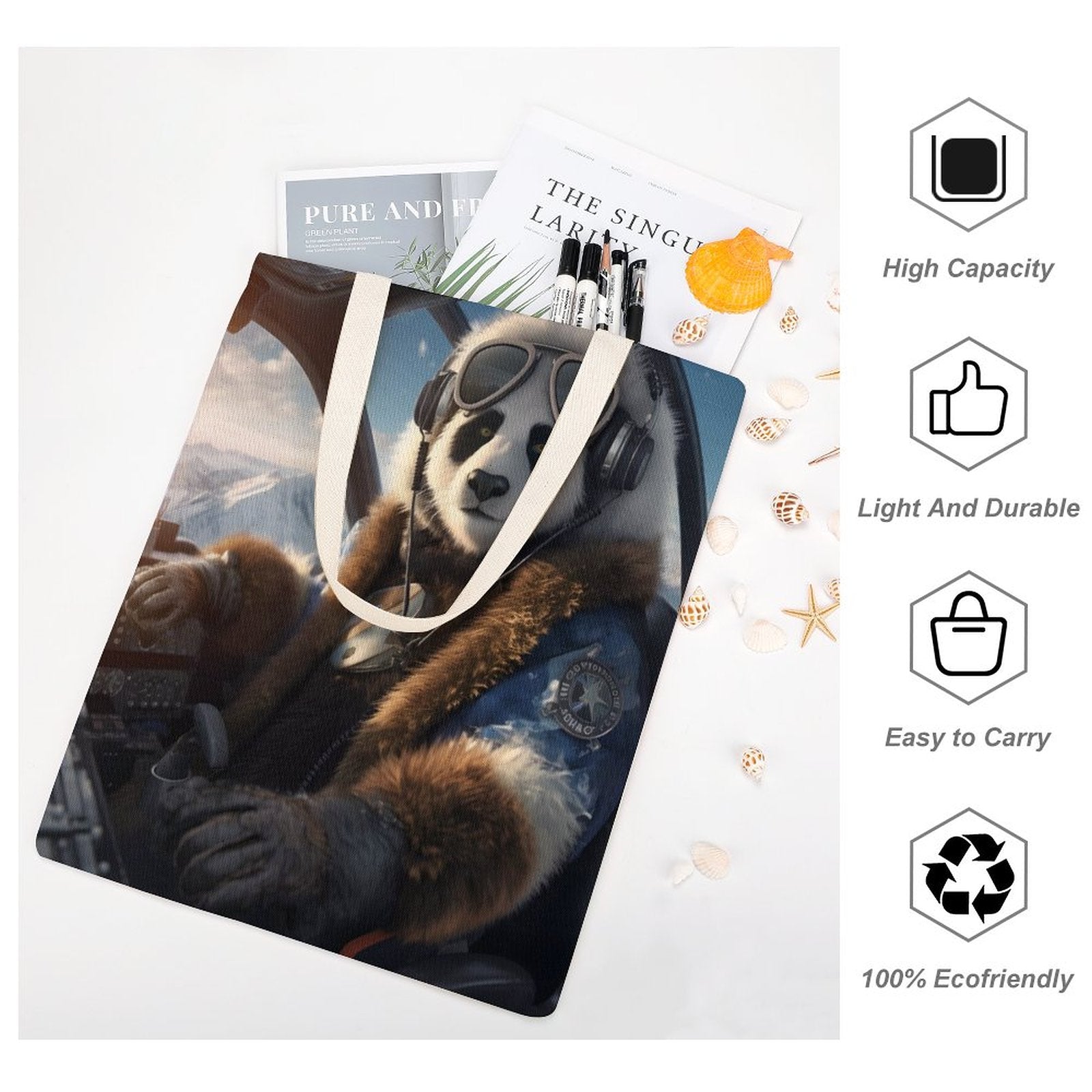 Canvas Tote Bag Double SolarLab_a_Panda_pilot_drive_a_private_jet_in_the_sky_on_the_Ar_7cf22f23-856b-4da9-bba0-8b0a5e4c403b Style-7 38×41cm normal-online-PERSONAL DESIGN