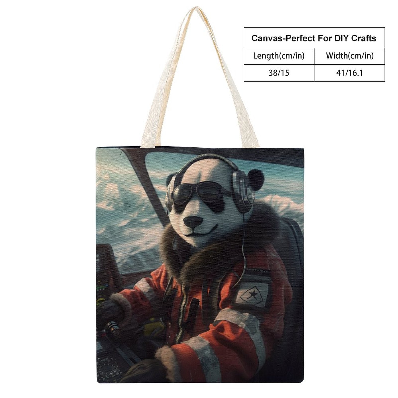 Canvas Tote Bag Double SolarLab_a_Panda_pilot_drive_a_private_jet_in_the_sky_on_the_Ar_ed90fa76-af17-40ee-8976-123007294d1c Style-4 38×41cm normal-online-PERSONAL DESIGN