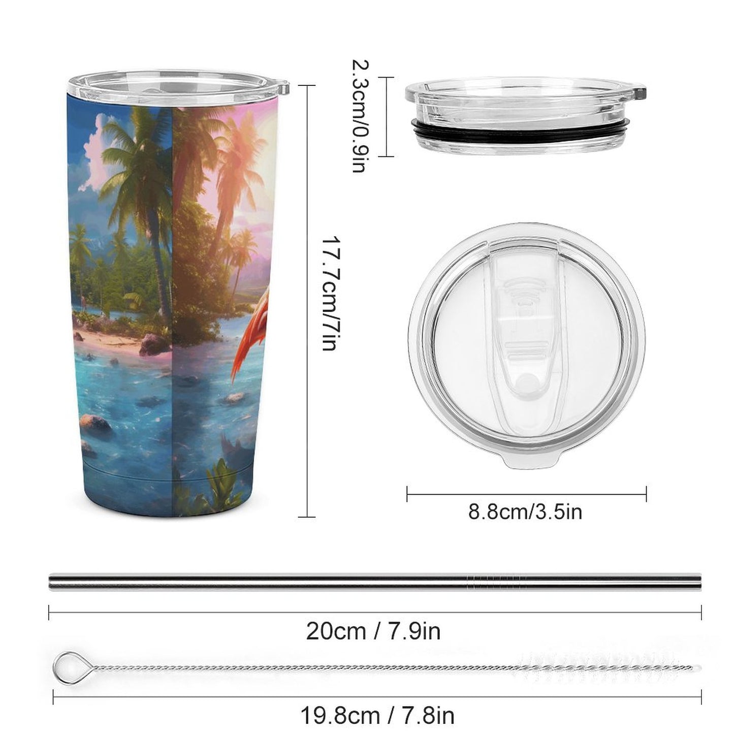 Full Width Printed Car Cup SolarLab_flamingos_tropical_sea_island_sunlight_fantasy_stock_i_6888b8f7-66b6-444e-b436-c07baf8331d4 Style One Size normal-online-PERSONAL DESIGN