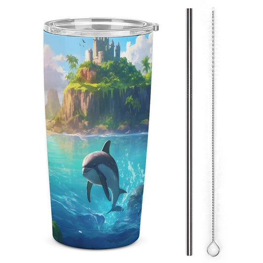 Car Cup Full Width Printed, Dolphins, CA01A03 - iTopMax