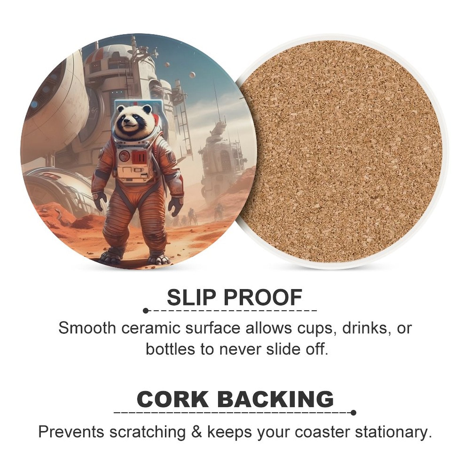 Ceramic Coasters (Round) SolarLab_a_Panda_astronaut_walk_on_the_Mars_starship_Cyberpunk__59fd3da3-8403-456b-9fa2-da871549cf0d normal-online-PERSONAL DESIGN