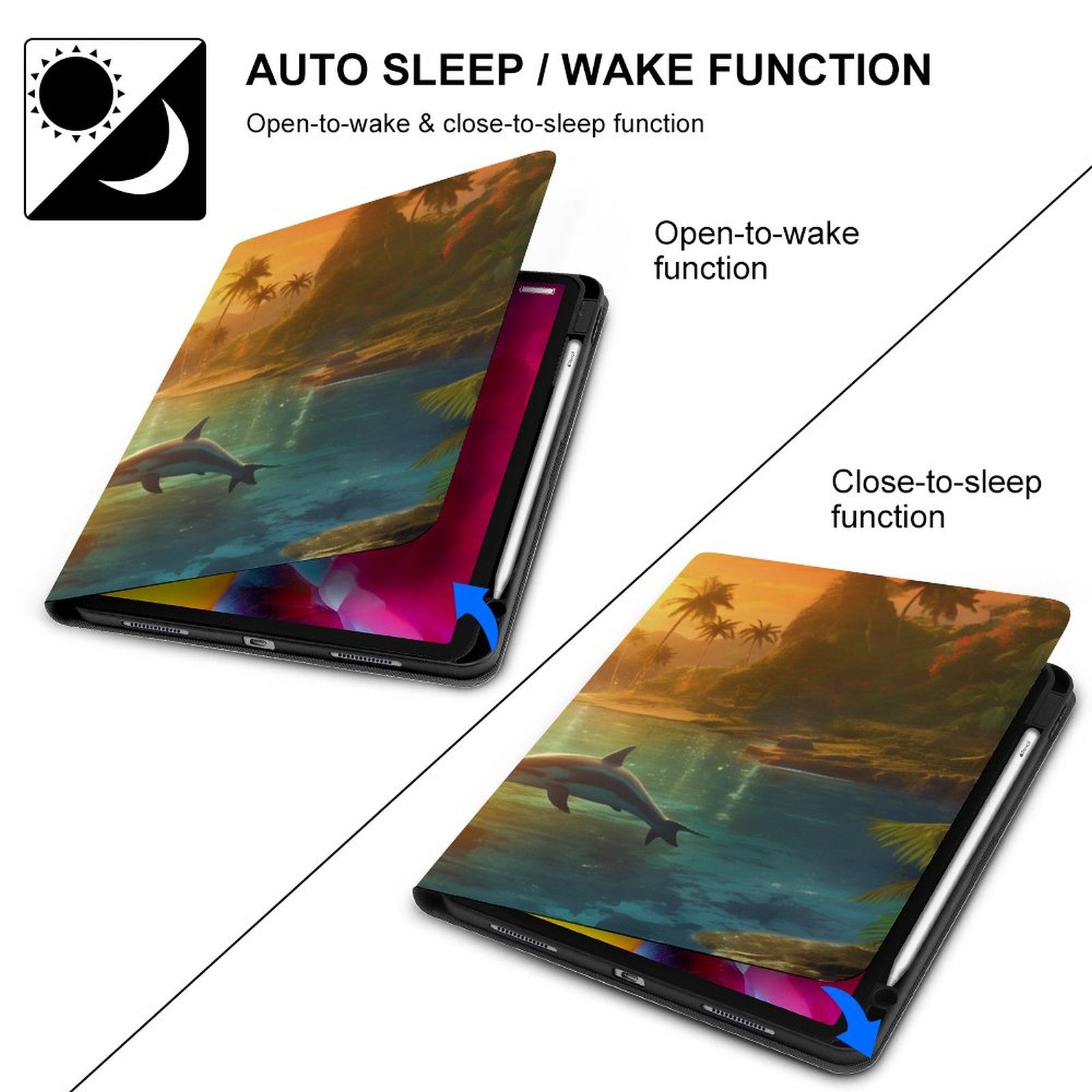 The Ipad Pen Slot Case SolarLab_Dolphins_tropical_sea_island_sunlight_fantasy_stock_il_a1e3c590-502d-47a3-b8a0-58084a7f2d16 normal-online-PERSONAL DESIGN