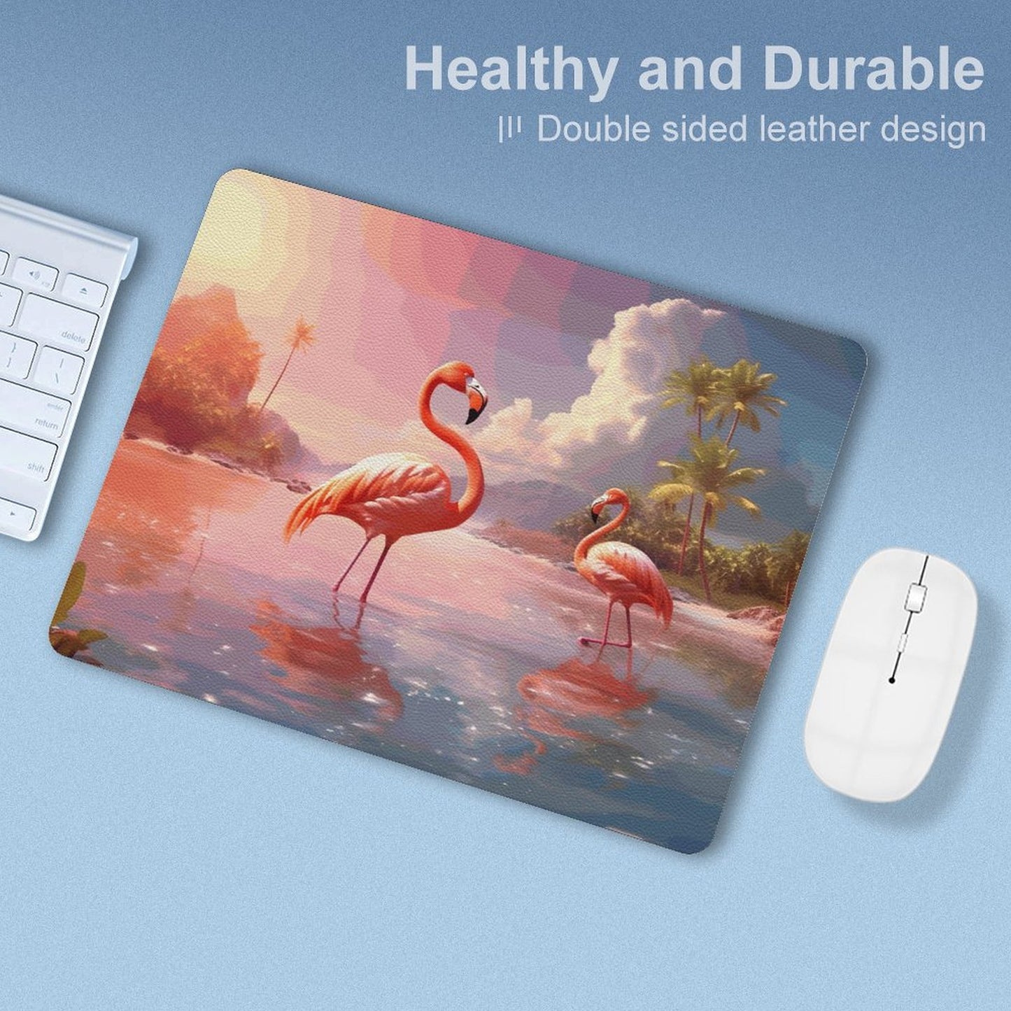 Leather Mouse Pad Flamingos_004 Style-3 One Size normal-online-PERSONAL DESIGN